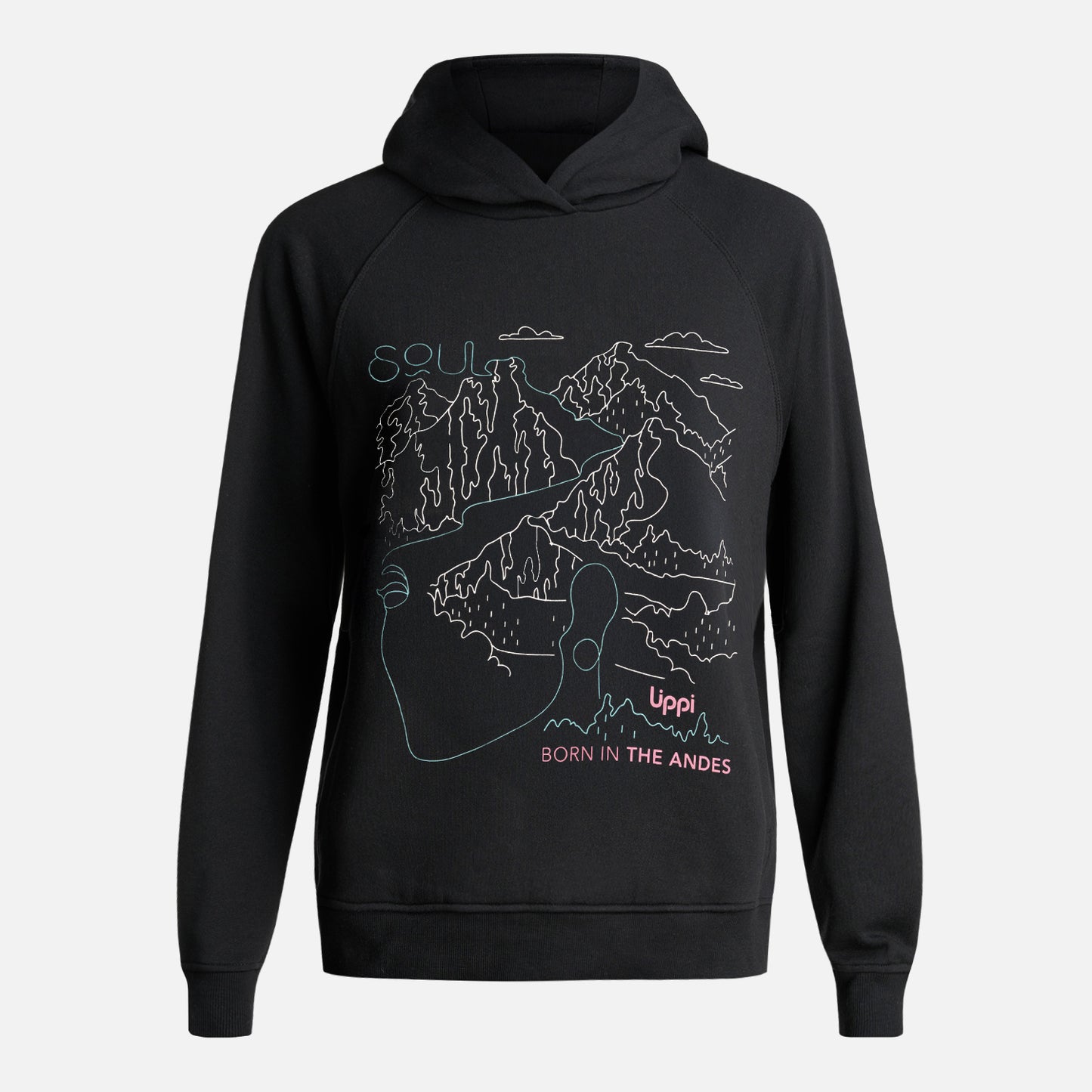 Polerón Mujer Insigne Hoody Sweatshirt Front Print Negro Lippi