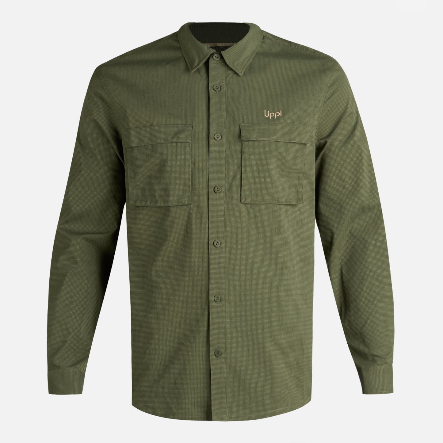 Camisa Hombre Rosselot Long Sleeve Q-Dry Shirt Verde Musgo Lippi