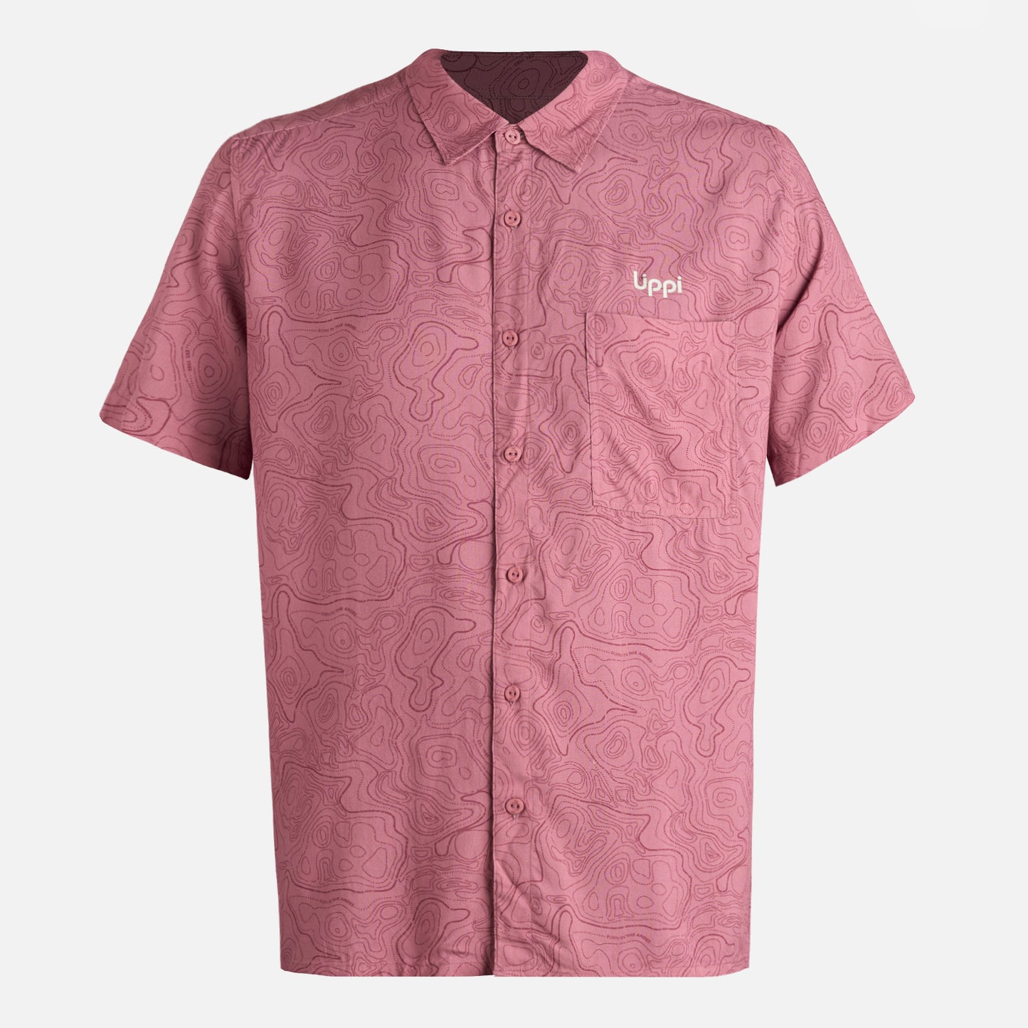 Camisa Hombre SeaSide Short Sleeve Shirt Print Rosa Oscuro Lippi