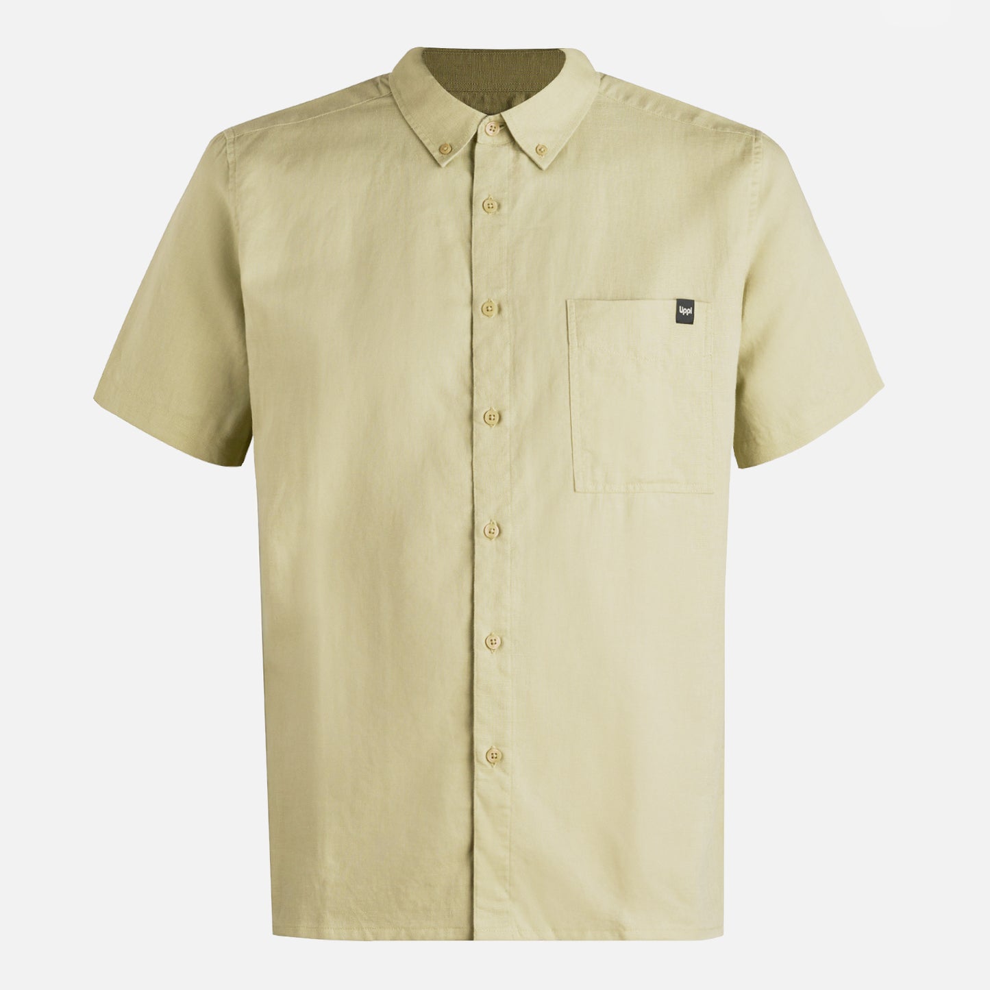 Camisa Hombre Terrain Linen Shirt Verde Oliva Lippi