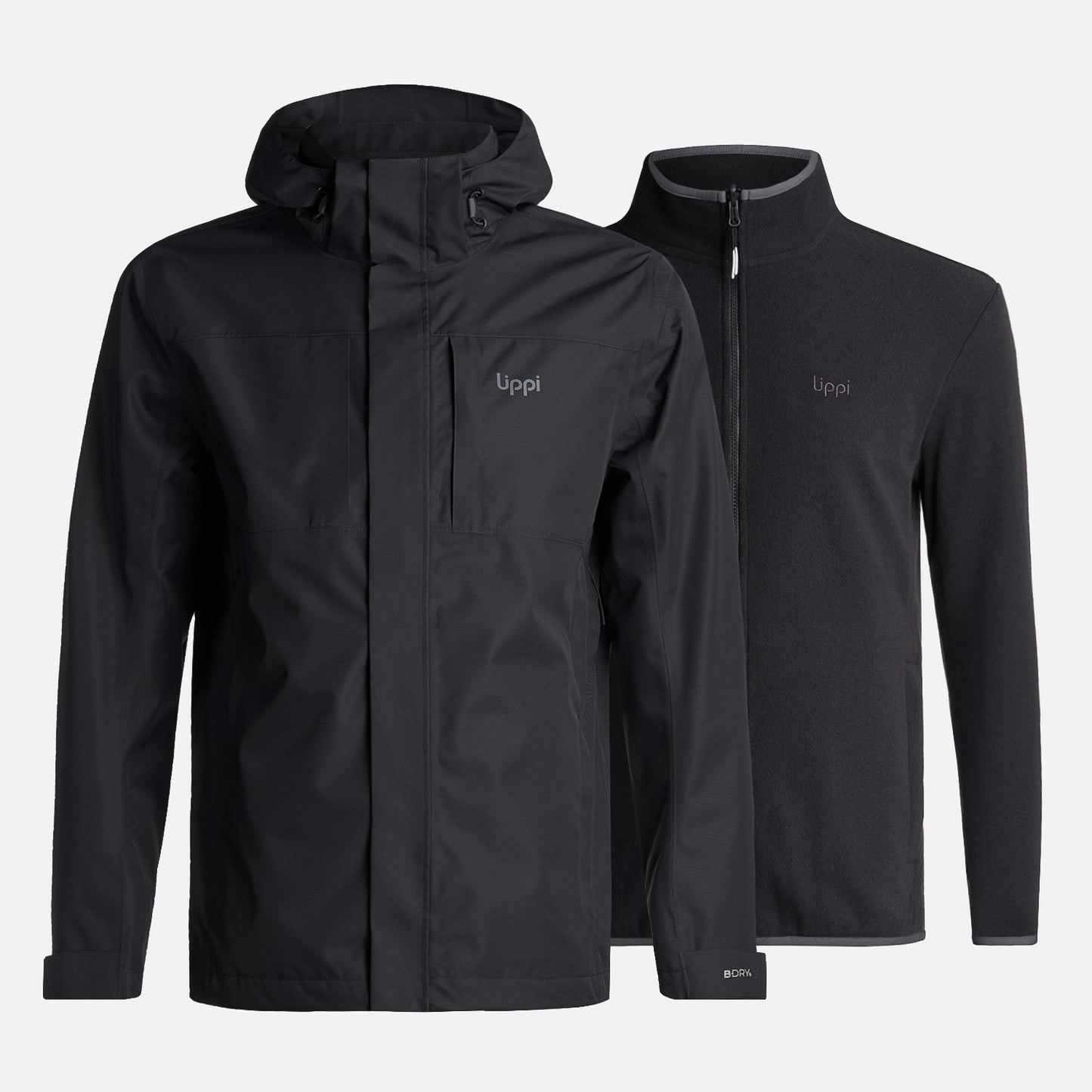 Chaqueta Hombre Tres Cruces Fusion-3 Hoody Jacket Negro Lippi