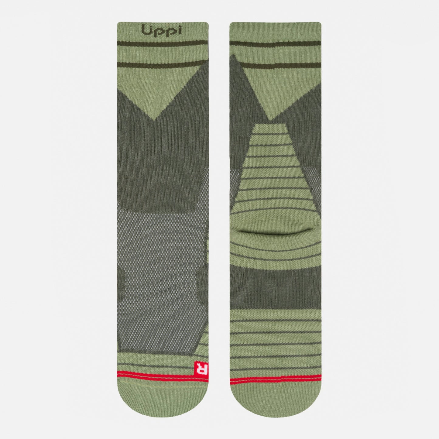 Calcetín Hombre Duo Trekking Light Pack Gris / Verde Musgo Lippi