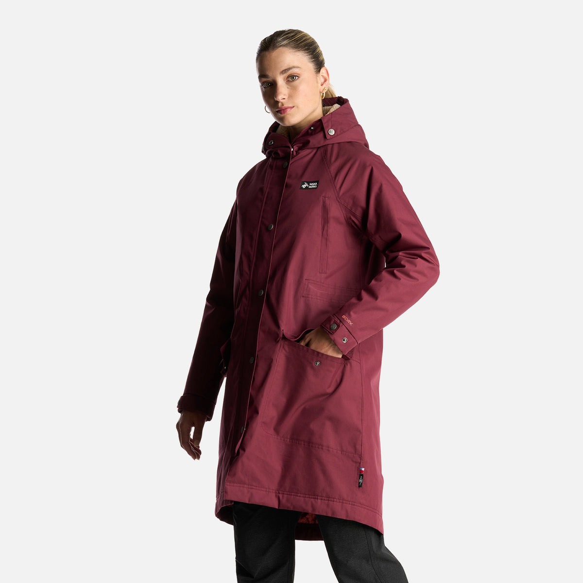 Chaqueta Ukiyo de ante sintético burdeos