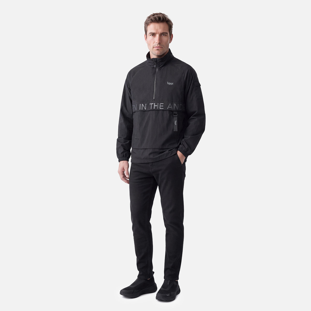 Chaqueta Hombre WindCity WindBreaker 1/4 Zip Jacket Negro Lippi