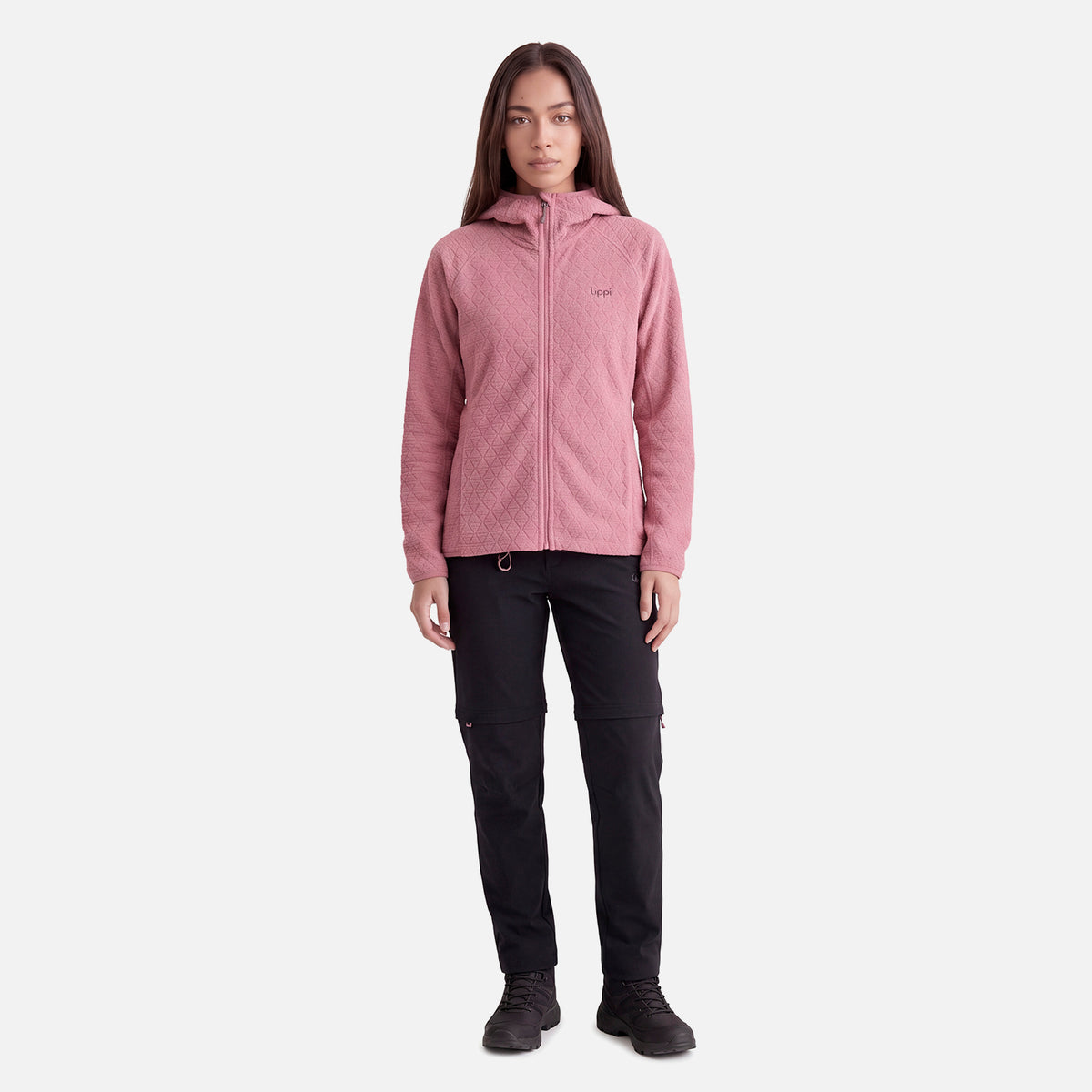 Polerón Mujer Jacaranda Nano-F Full Zip Hoody Rosa Oscuro Lippi