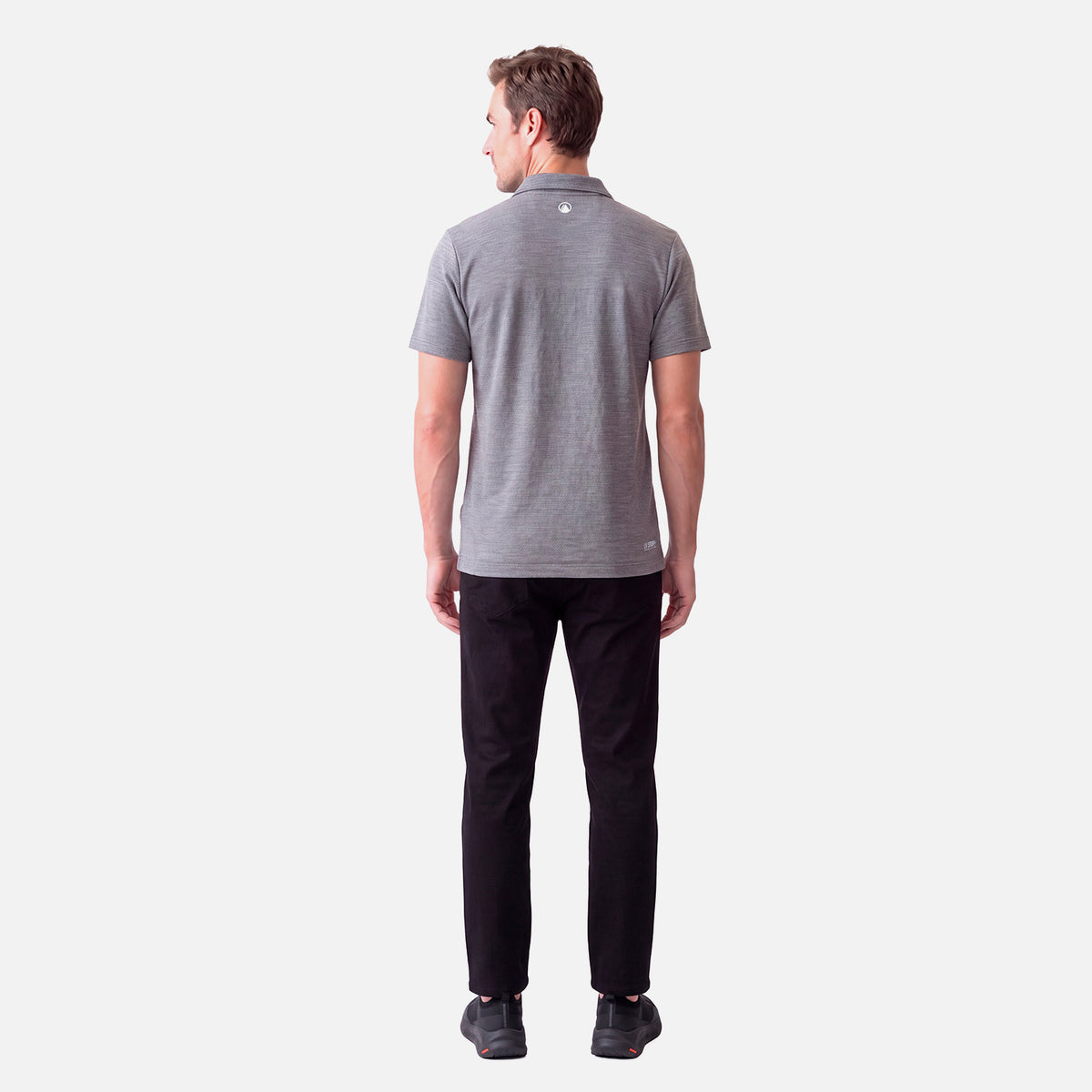 Polera Hombre B-Classic Seamless Polo Gris Melange Lippi