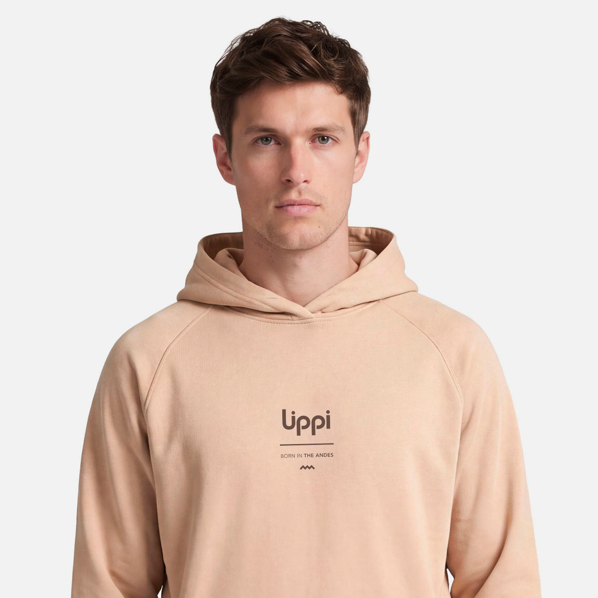 Polerón Hombre Ulmo Back Print Hoody Sweatshirt Taupe Lippi