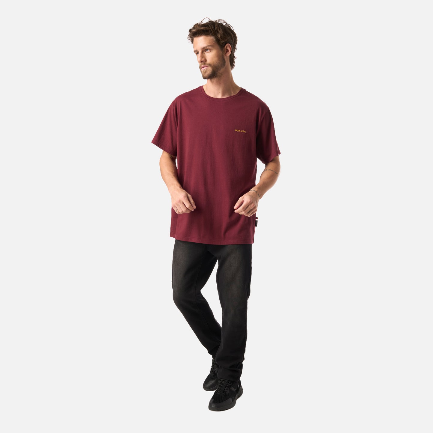 Polera Hombre Polo Burdeo Haka Honu
