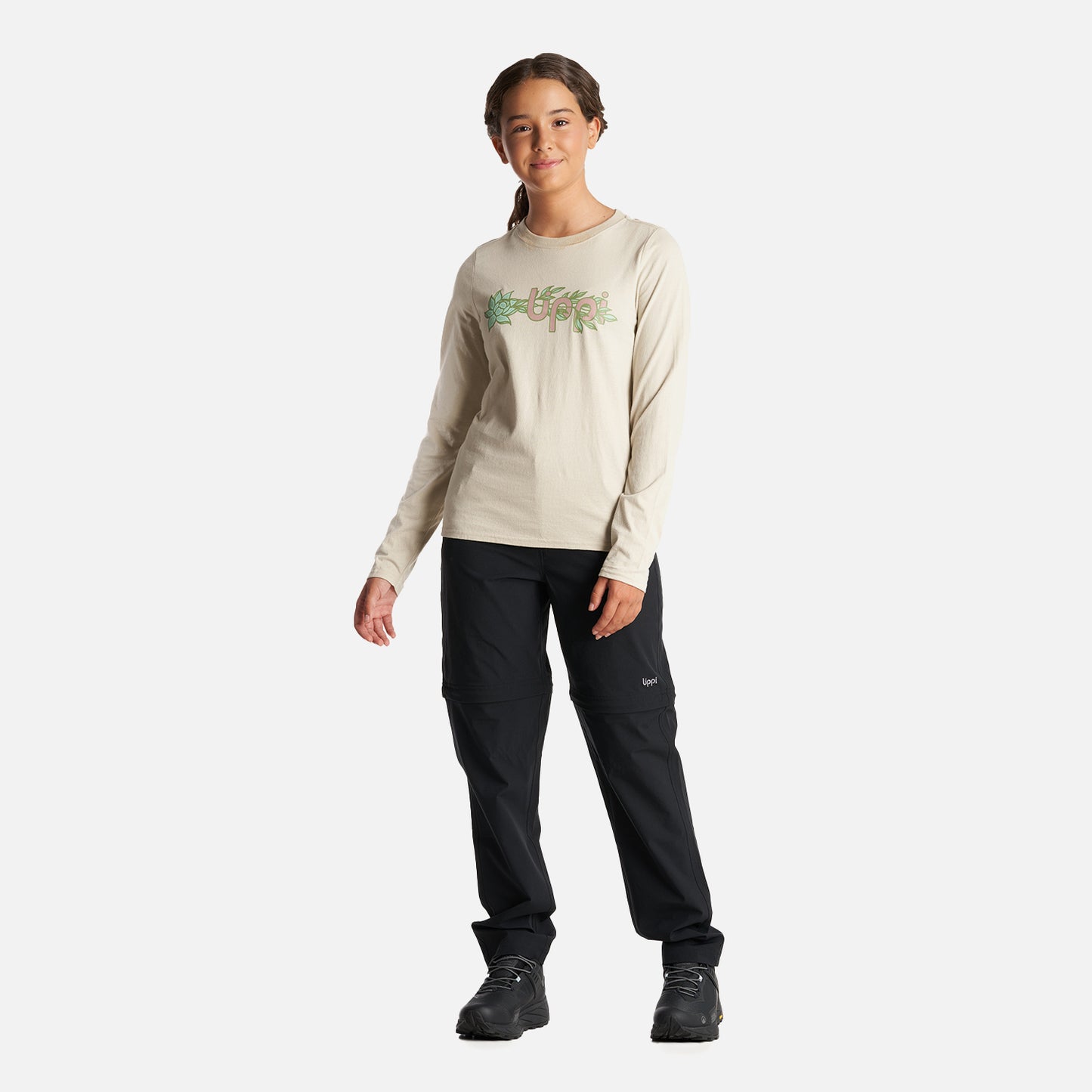 Polera Teen Girl Logo Lippi Long Sleeve T-Shirt Crema Lippi