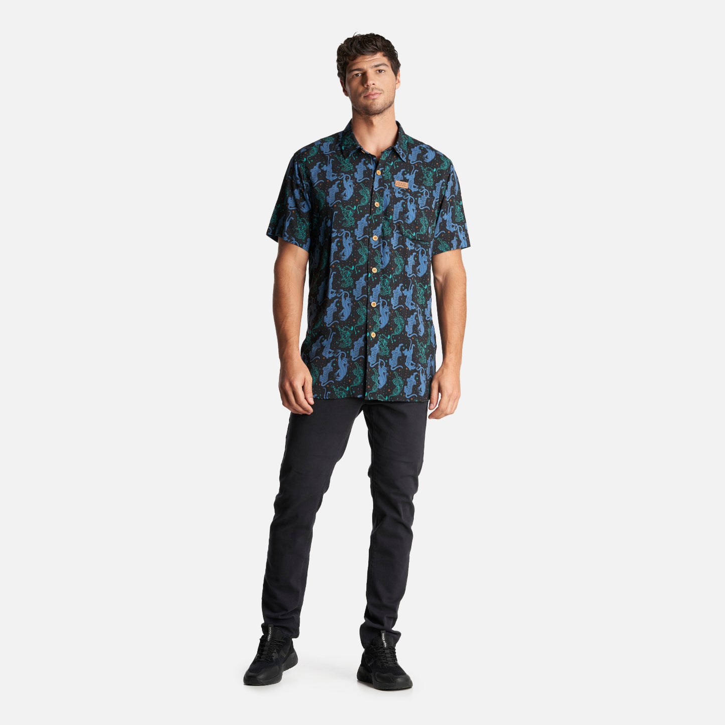 Camisa Hombre Anameizon Print Negro Haka Honu