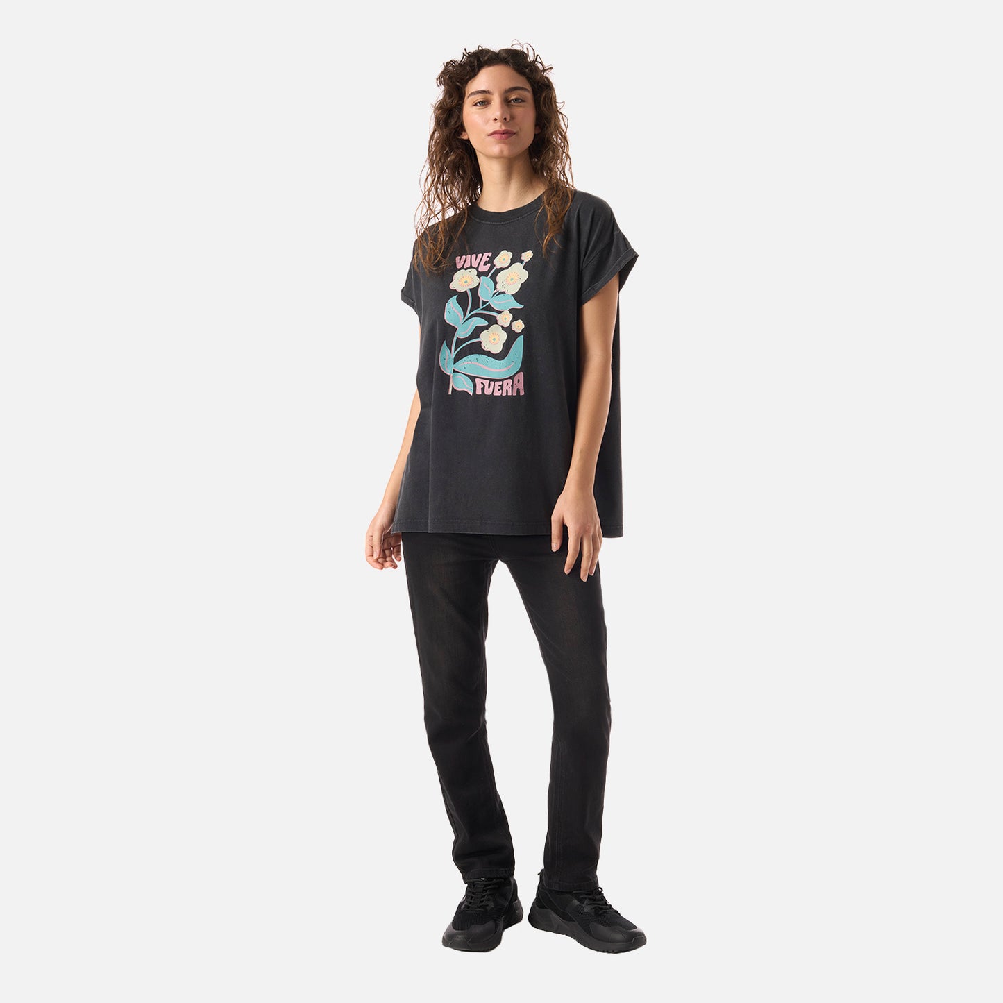 Polera Mujer Garza Negro Haka Honu