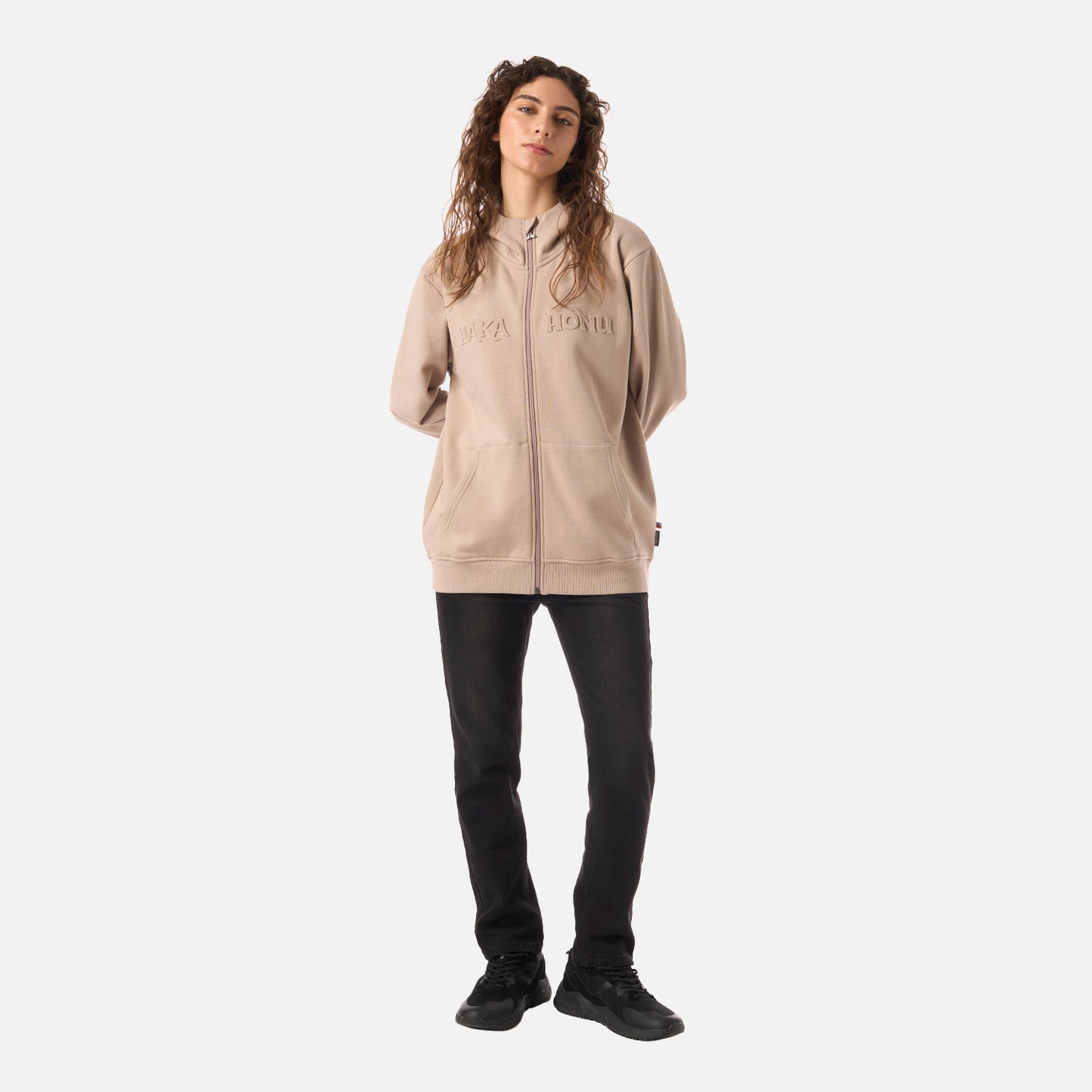 Polerón Mujer Motomami Full Zip Taupe Haka Honu
