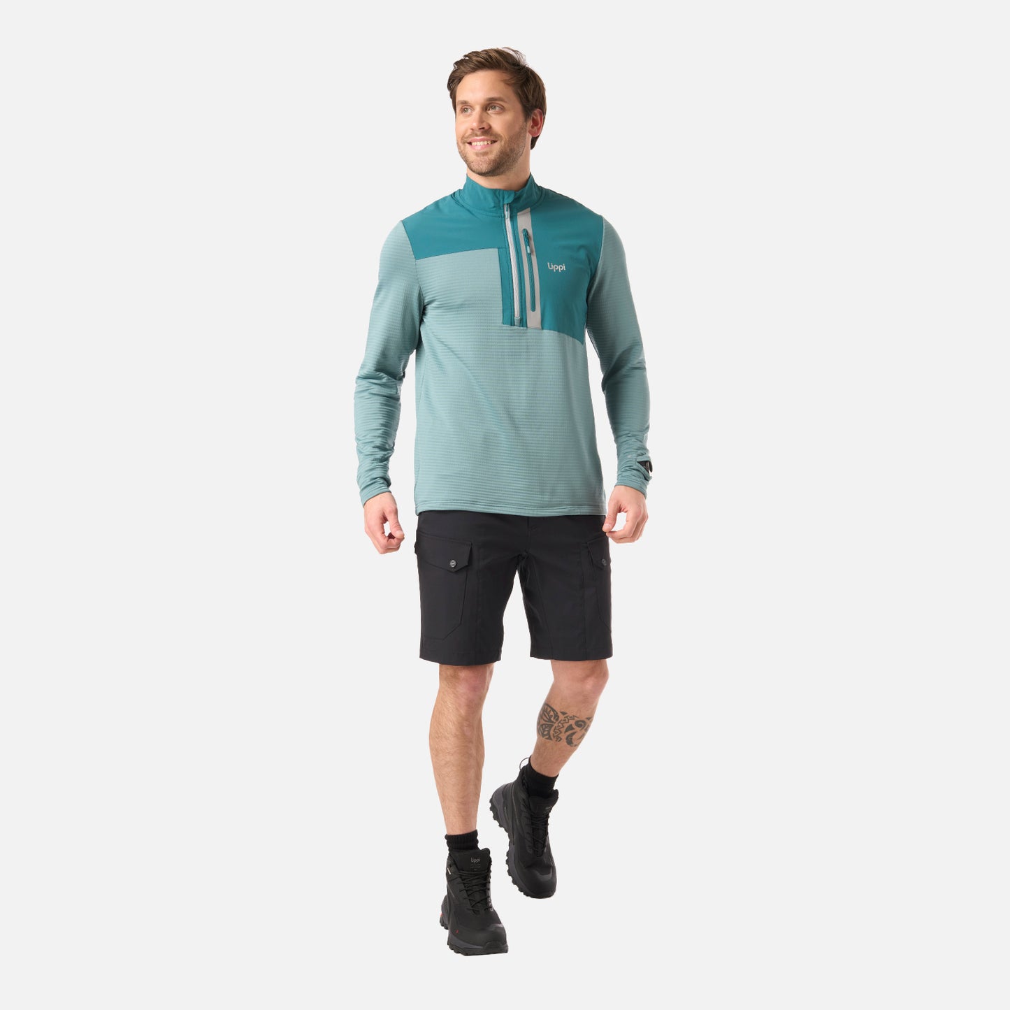 Polerón Hombre Karova Nano F 1/4 Zip Turquesa Lippi