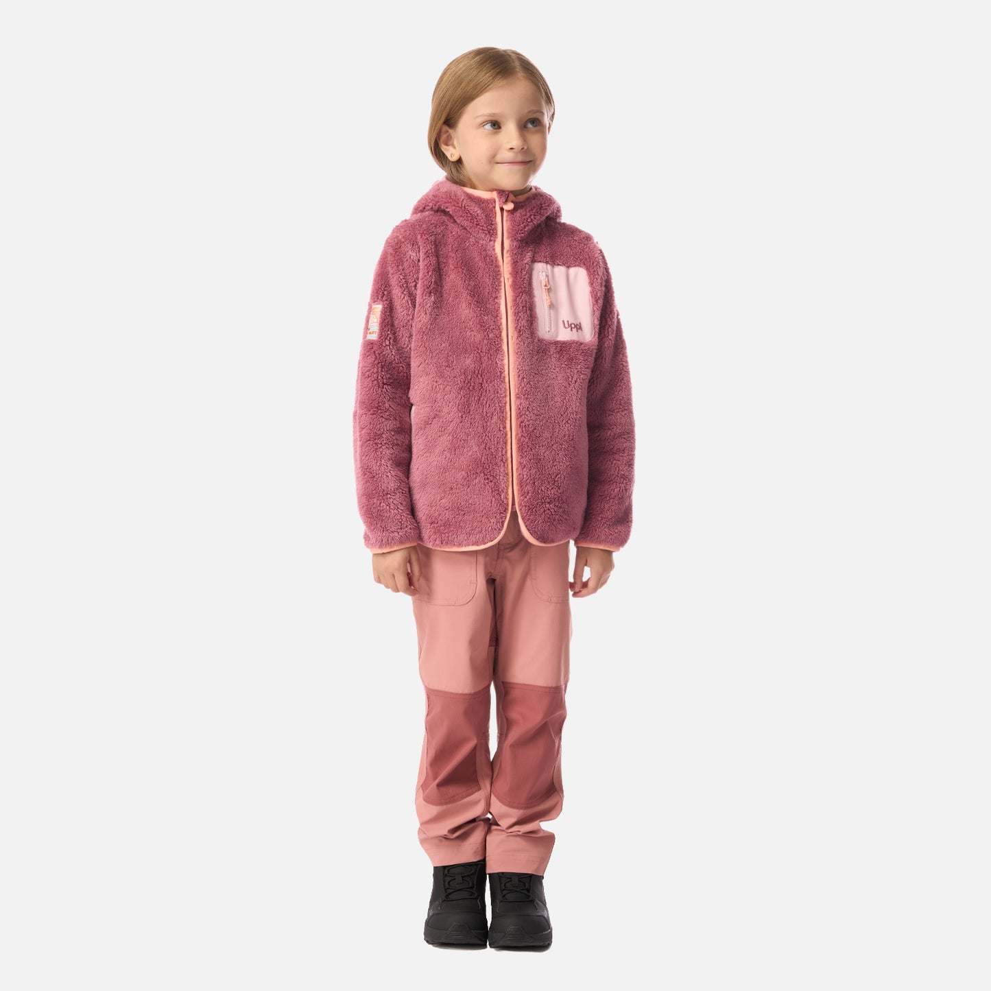 Polar Niña Bear Shaggy-Pro Hoody Jacket Rosa Oscuro Lippi