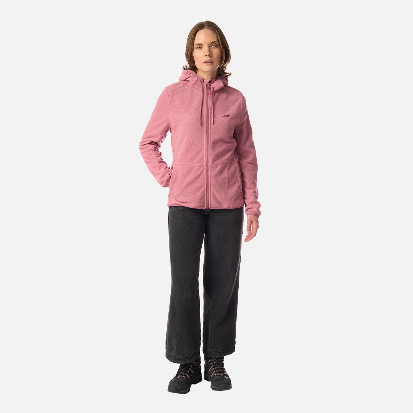 Polar Mujer Stripes Nano-F Full Zip Hoody Rosa Oscuro Lippi