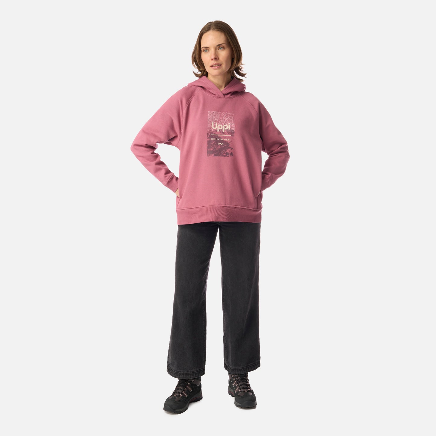 Polerón Mujer Insigne Hoody Sweatshirt Front Print Rosa Oscuro Lippi