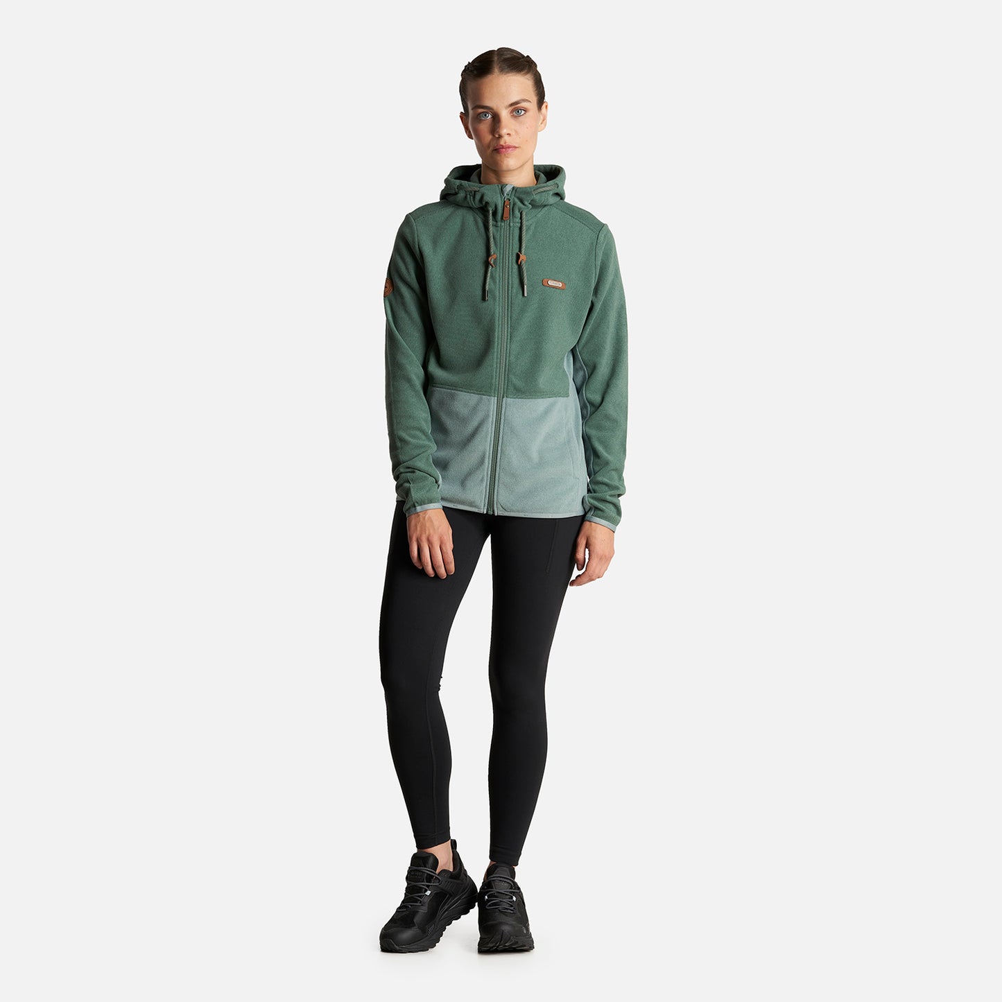 Poleron Mujer Stripes Nano-F Full Zip Hoody Verde Botella Lippi