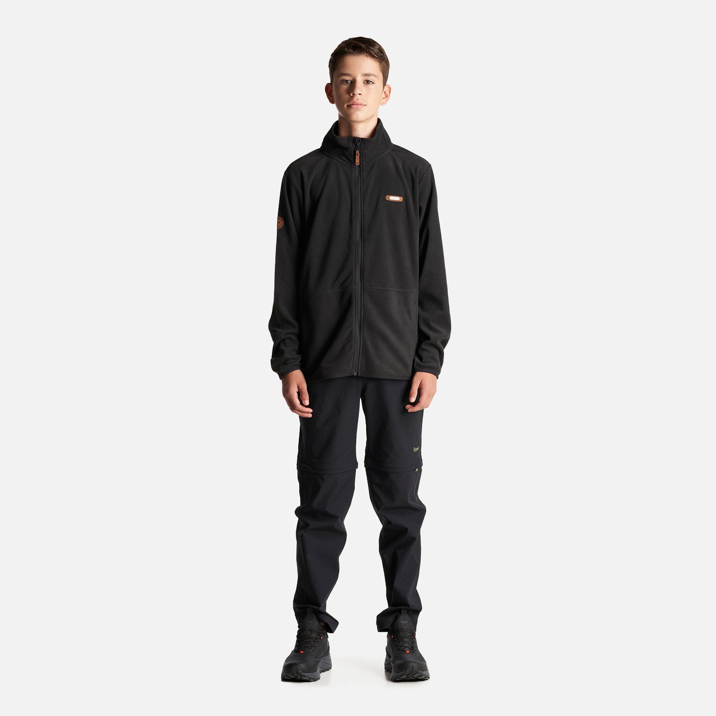 Poleron Teen Boy Stripes Nano-F Full Zip Negro Lippi