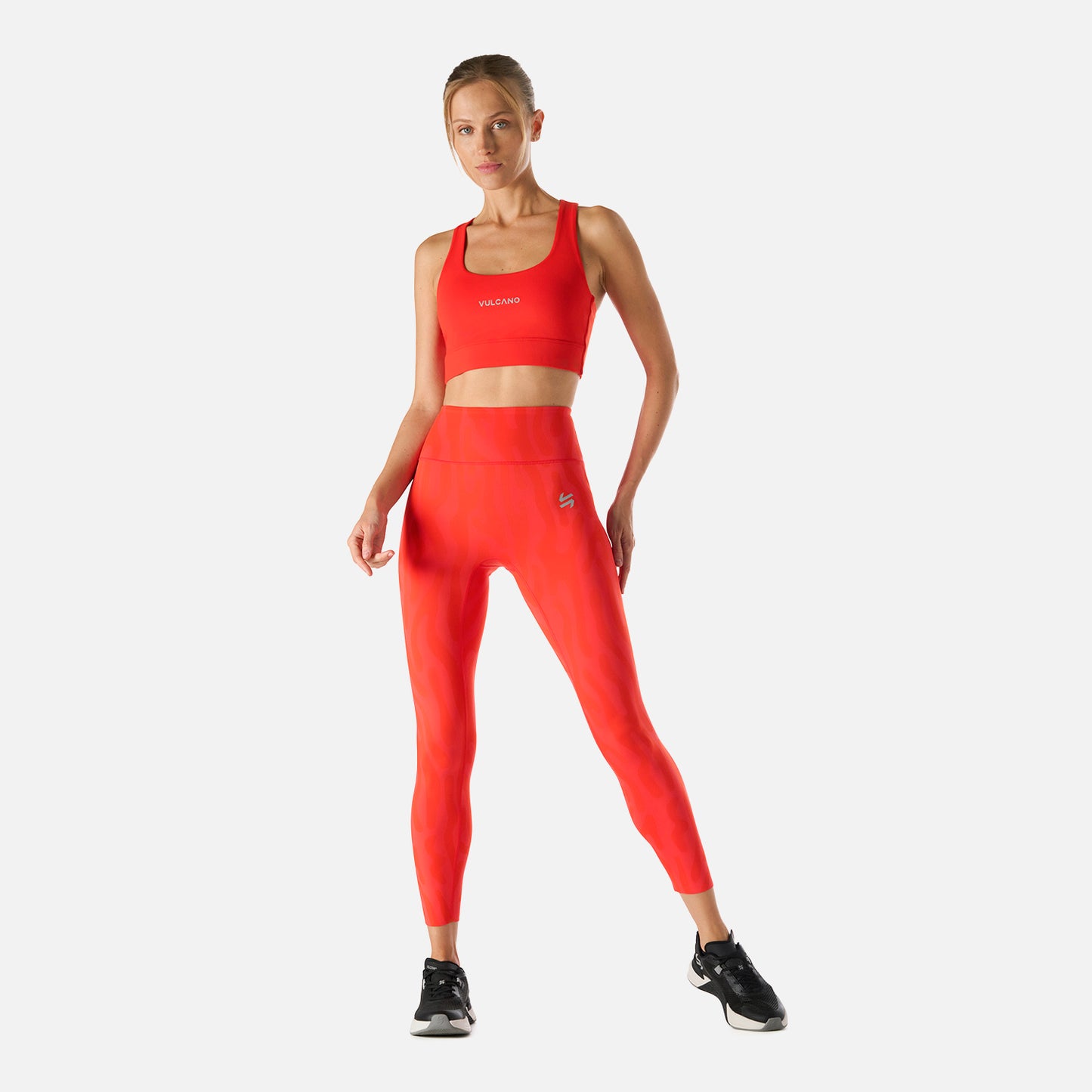Calza Mujer Tempo 7/8 Super High Rise Leggins Print Rojo Anaranjado Vulcano