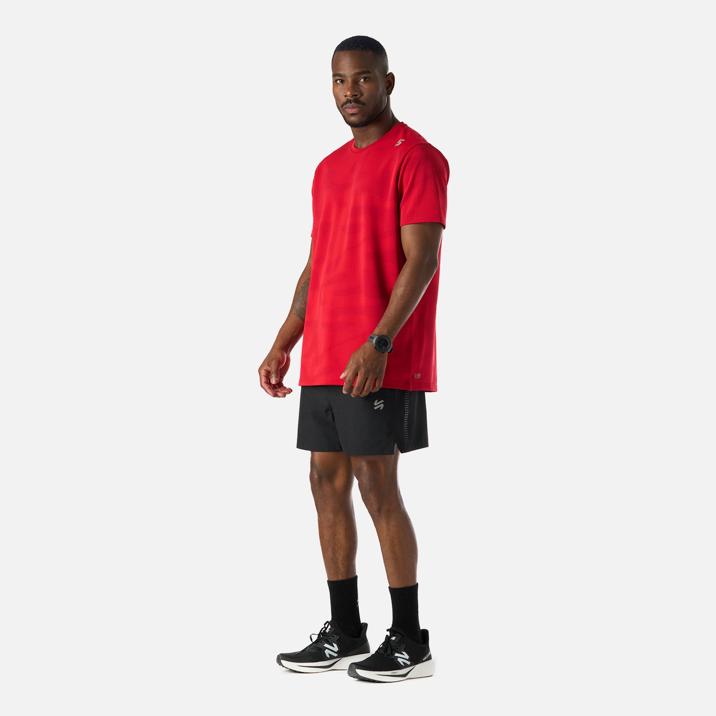 Polera Hombre Built To Move Pro T-Shirt Rojo Anaranjado Vulcano