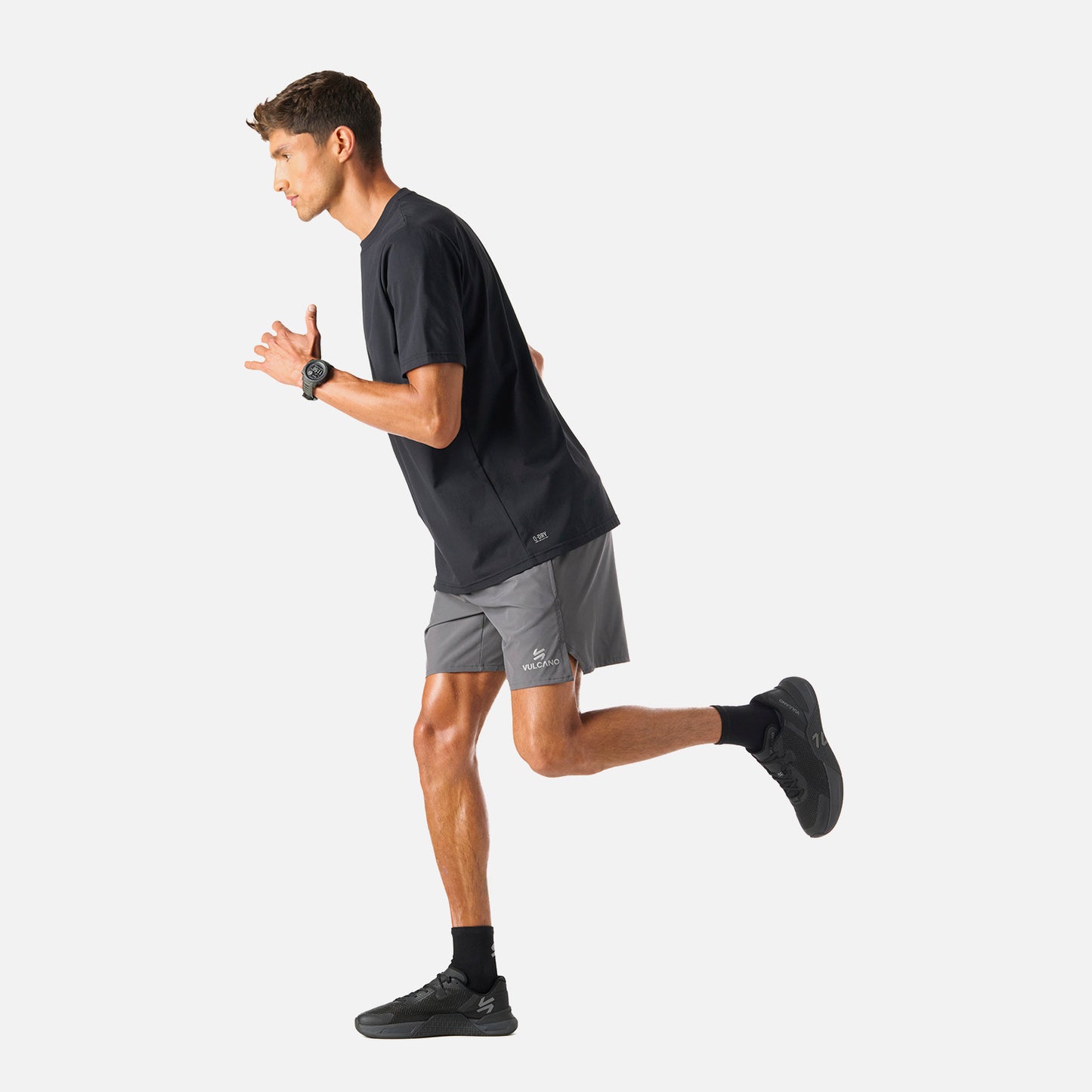 Polera Hombre Tempo T-Shirt Negro Vulcano