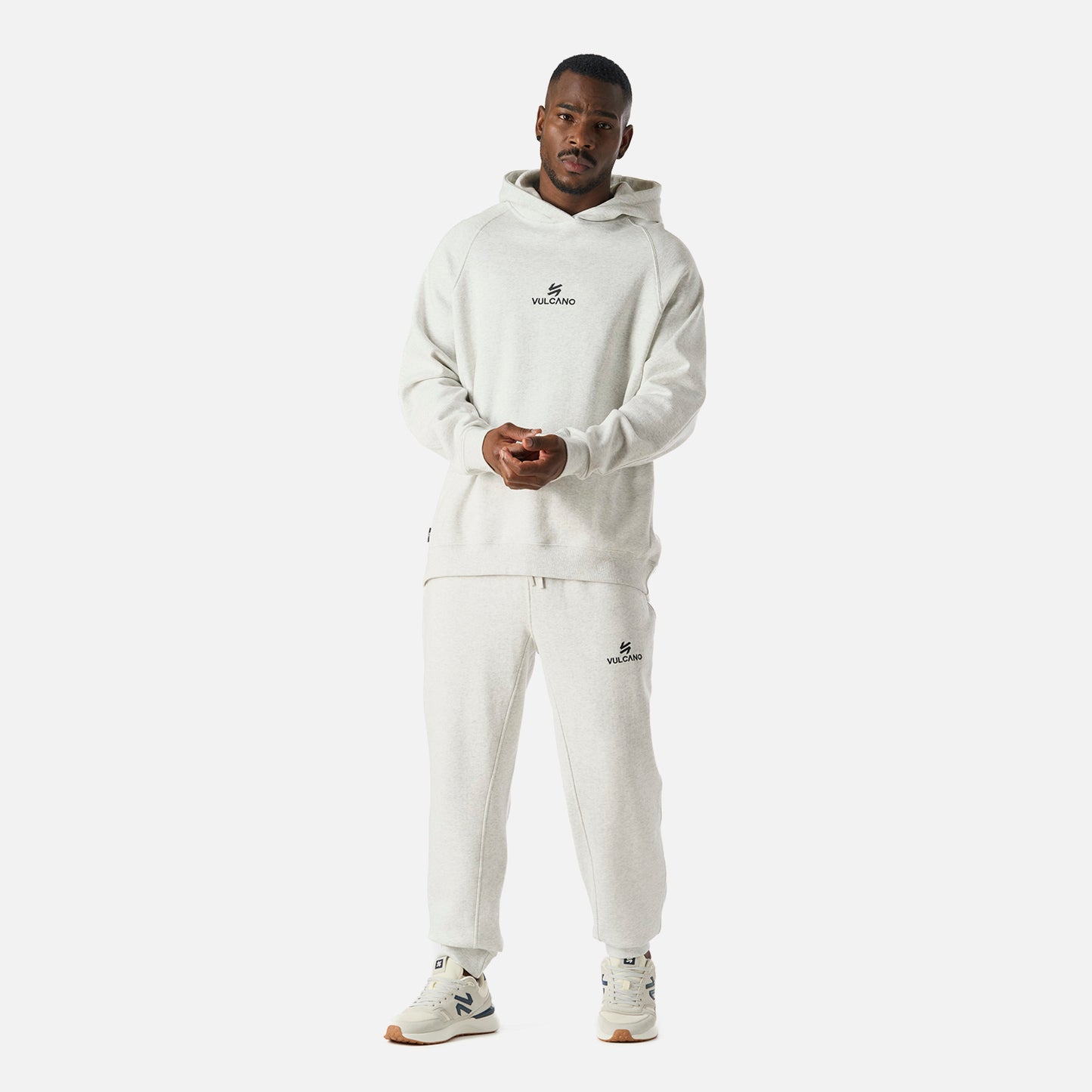 Polerón Hombre Cool Down Sweatshirt Hoody Melange Gris Claro Vulcano