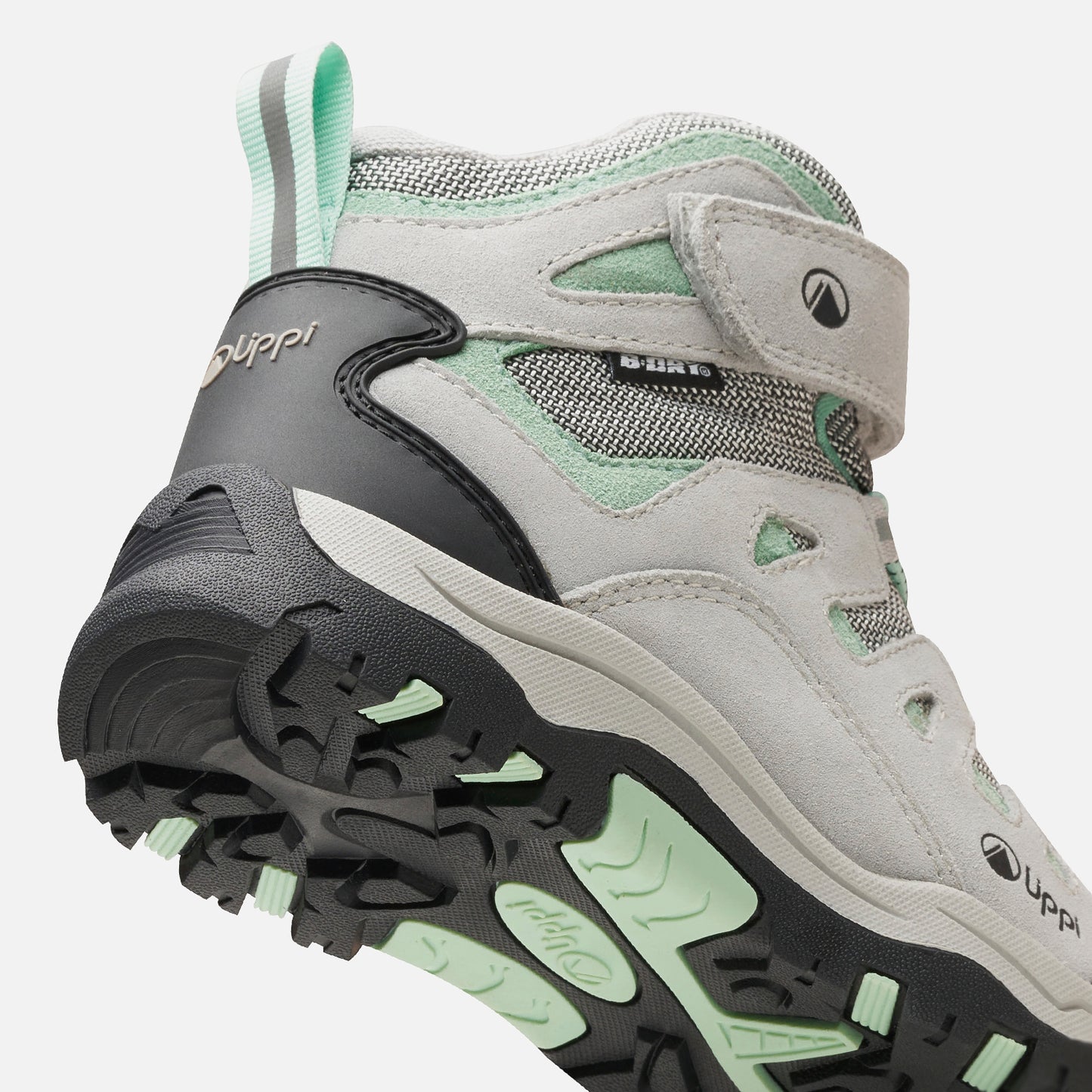 Botín Niña Puelo CS HI Velcro Gris Claro Verde Agua Lippi