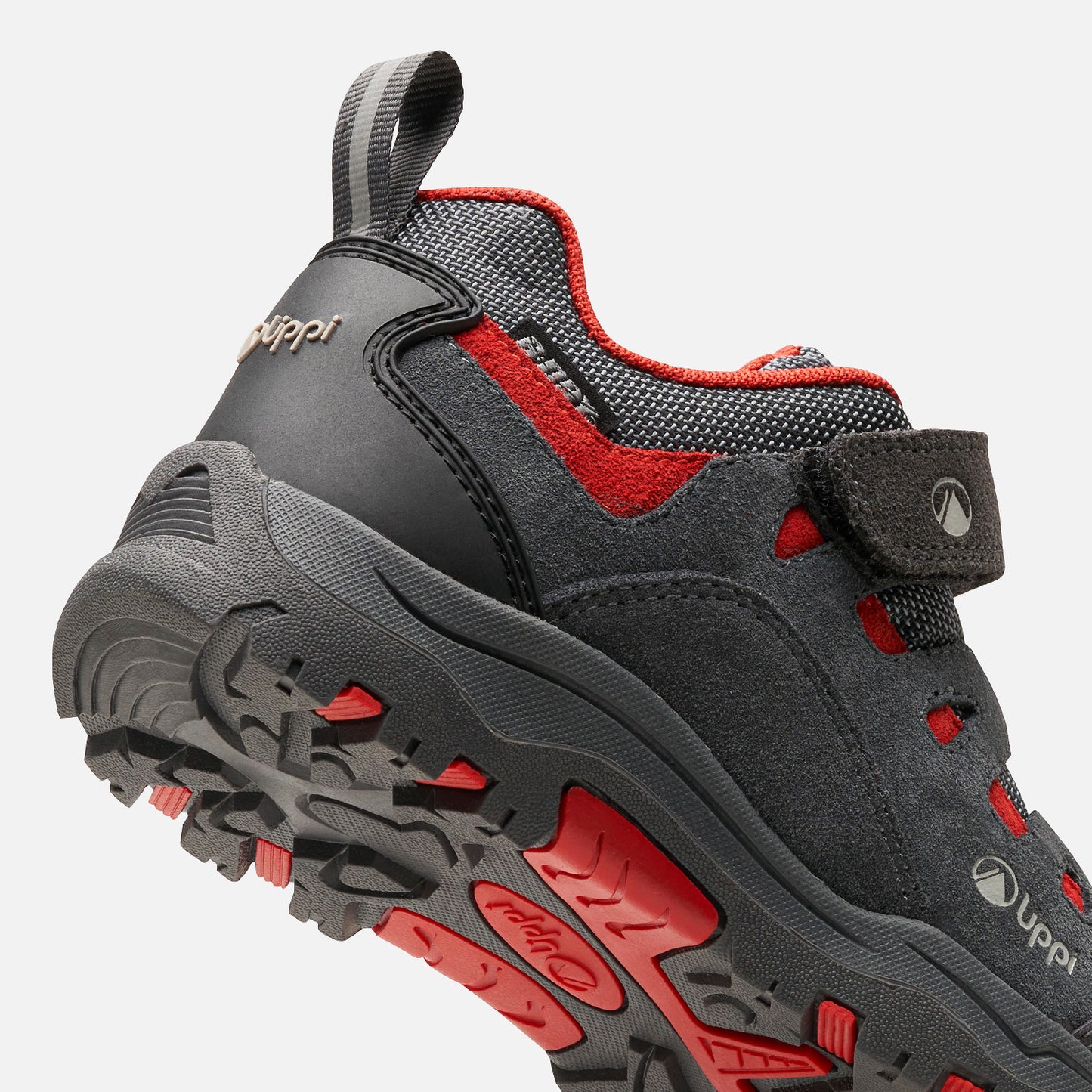 Zapato Niño Puelo CS Low Velcro Gris Medio Rojo Oscuro Lippi