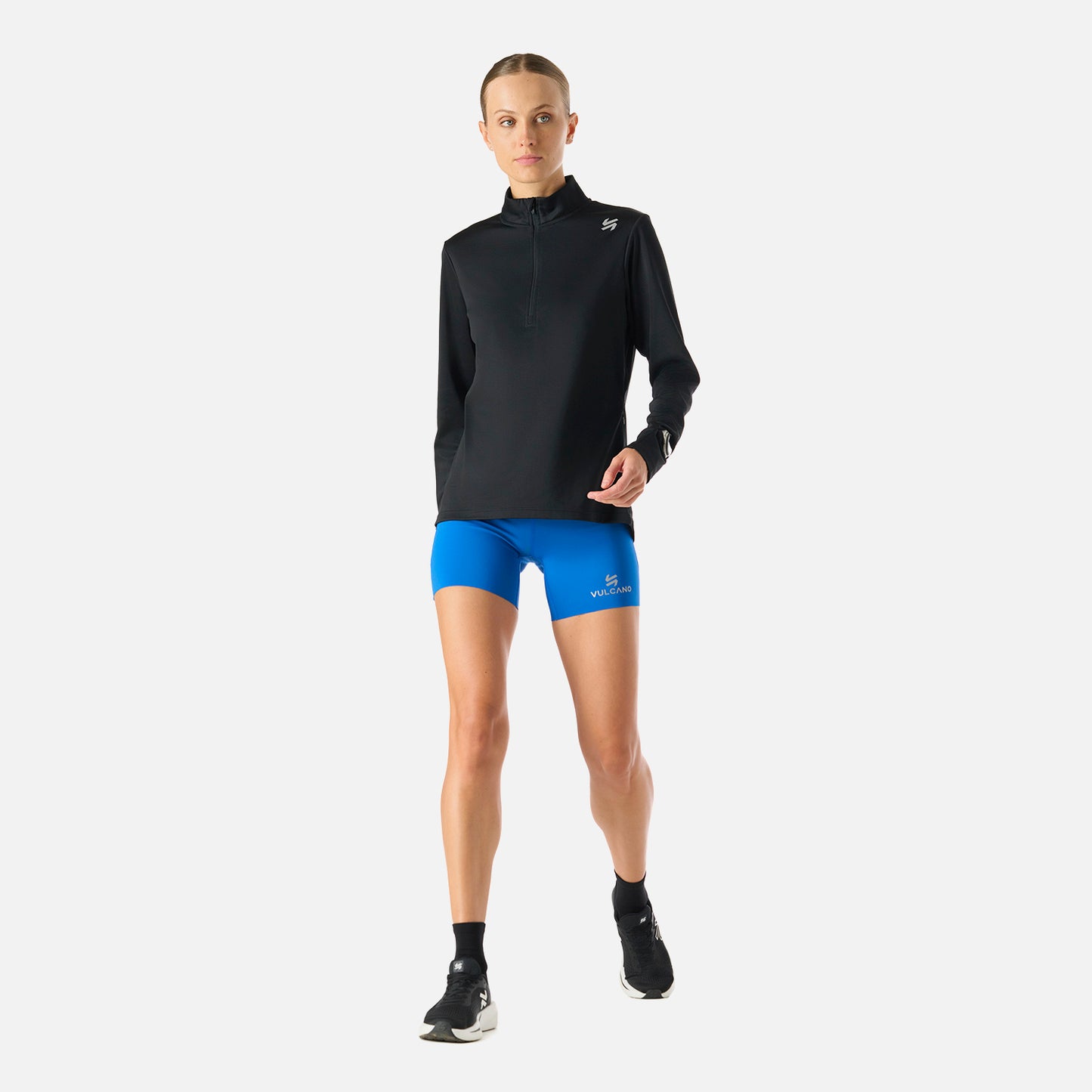 Polerón Mujer Built To Move 1/4 Zip Midlayer Negro Vulcano