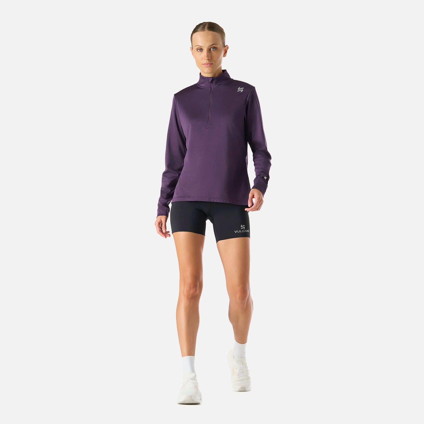 Polerón Mujer Built To Move 1/4 Zip Midlayer Morado Oscuro Vulcano