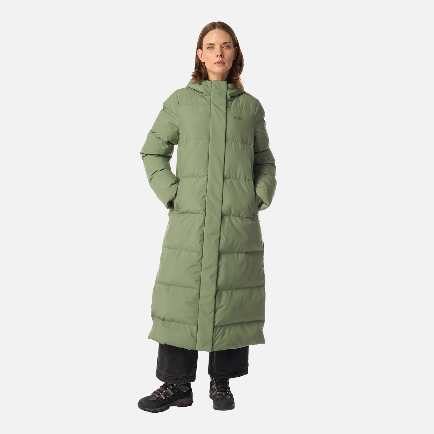 Chaqueta Mujer Long And Warm Steam-Pro Hoody Jacket Jade Oscuro Lippi