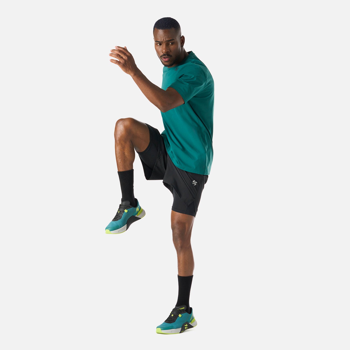 Shorts Hombre Built To Move 2-in-1 5" Shorts Negro Vulcano