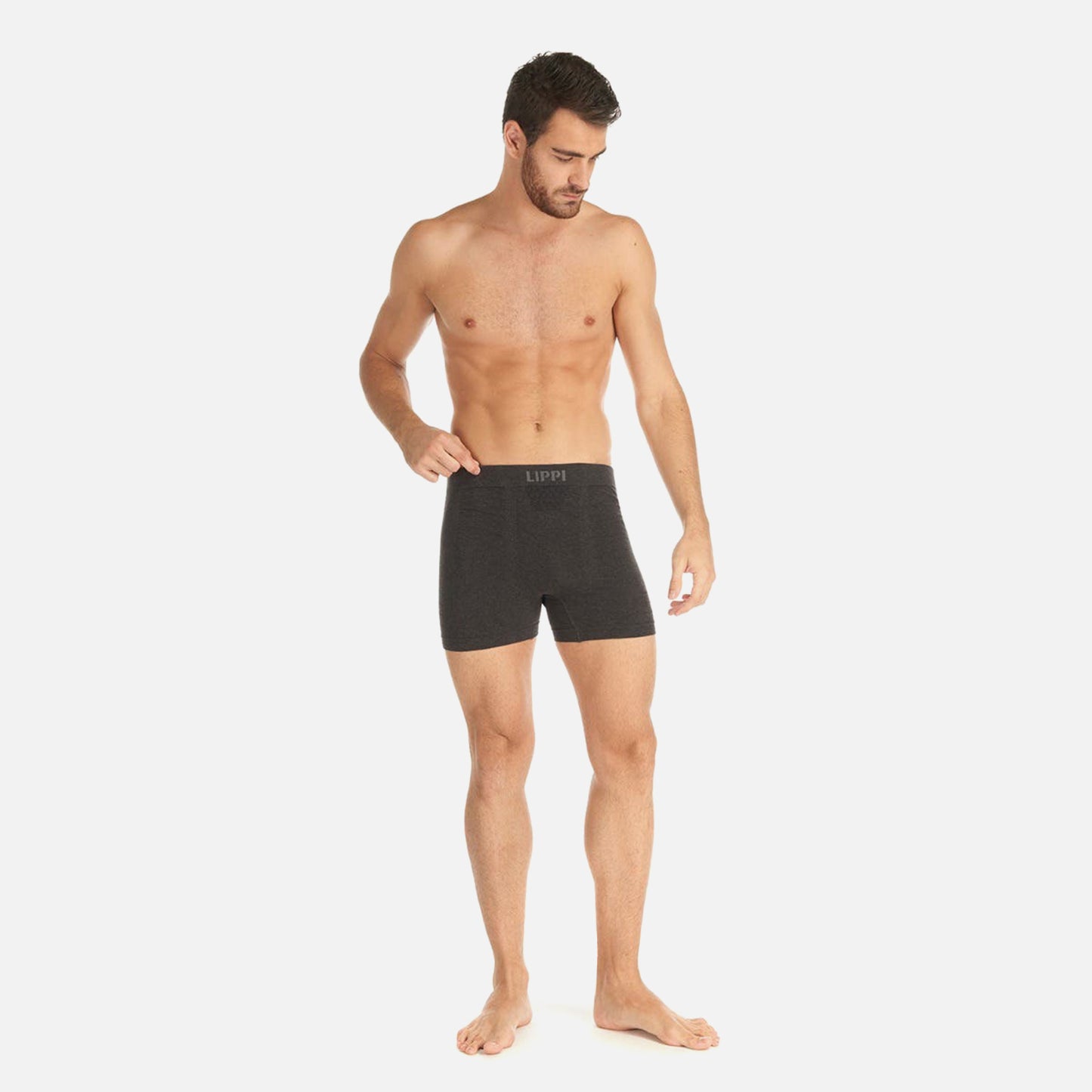 Ropa Interior Hombre Pack Skintec Seamless Boxer Negro y Gris Oscuro Lippi