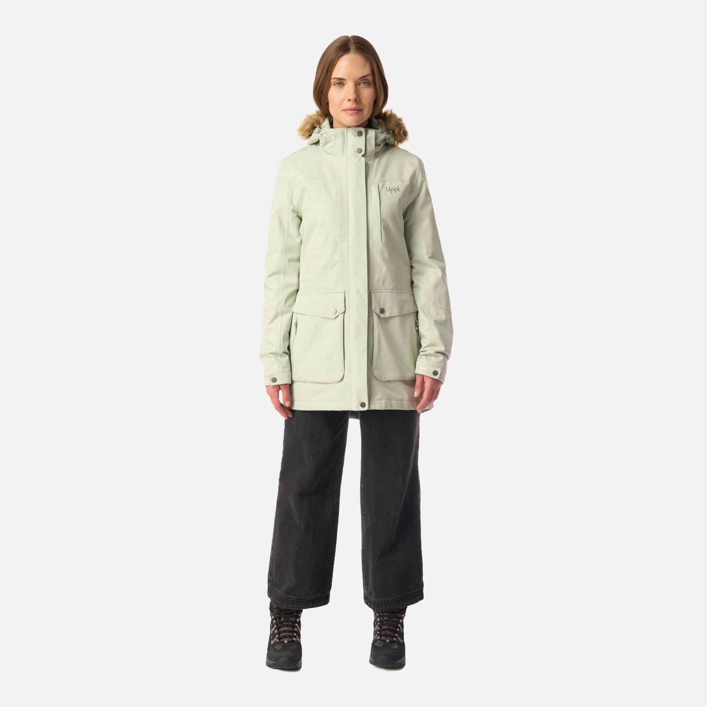 Chaqueta Mujer Roble B-Dry Hoody Jacket Verde Agua Melange Lippi