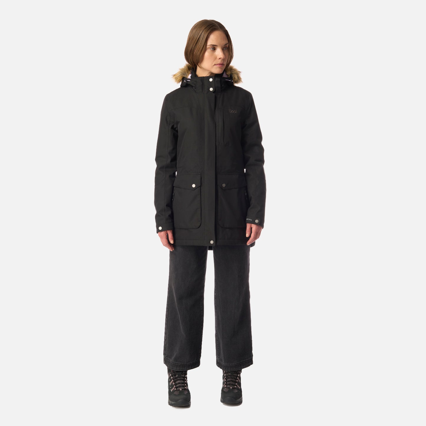 Chaqueta Mujer Roble B-Dry Hoody Jacket Melange Negro Lippi