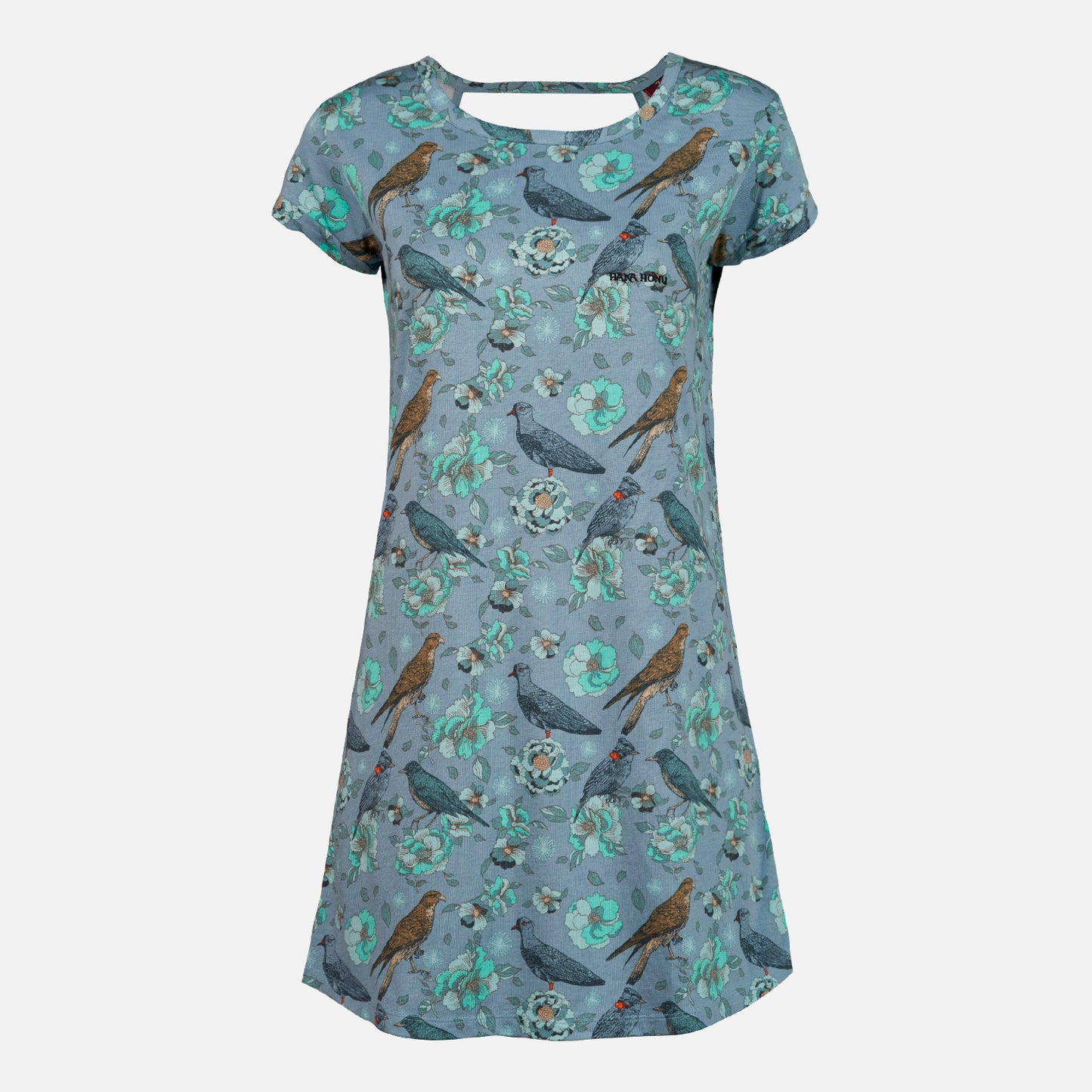 Vestido Mujer Palomita Full Print Celeste Haka Honu