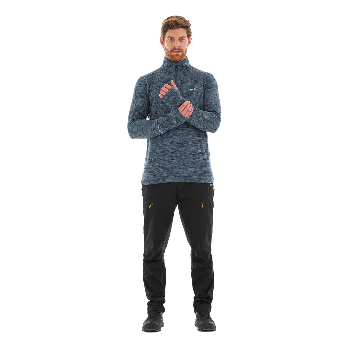 Poleron Hombre Just Move Nano-F 14 Zip Azul Grisaceo Lippi