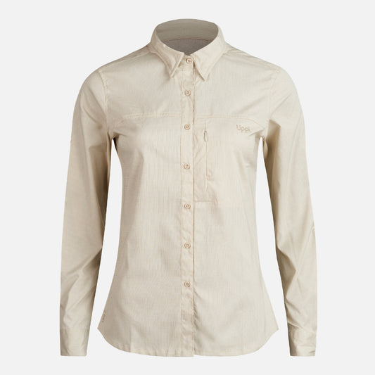 Camisa Mujer Rosselot Long Sleeve Q-Dry Shirt Crema Lippi