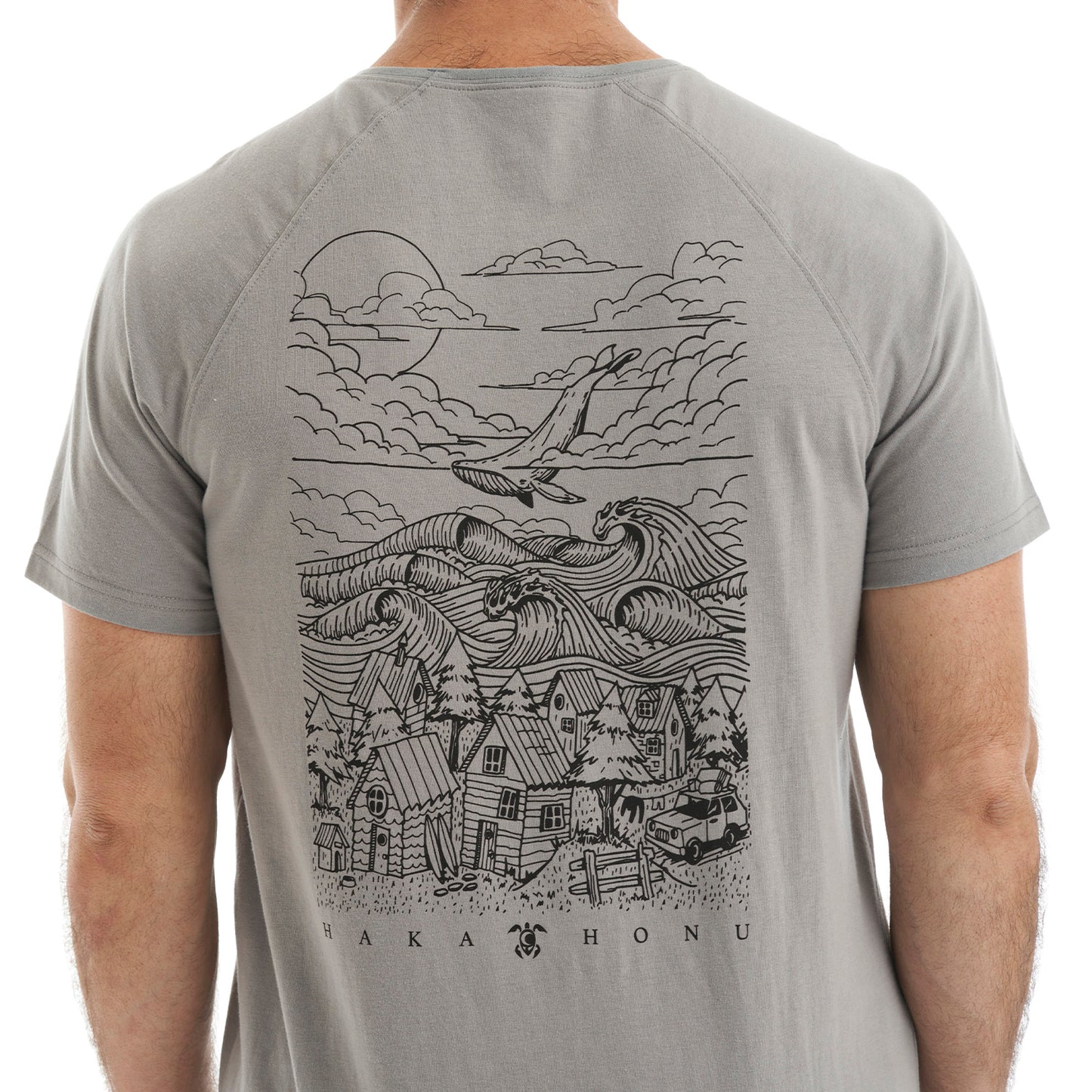 Polera Hombre Mundo magico Gris Haka Honu