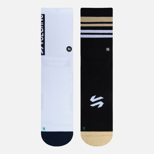 Calcetines Energic Duo Pack Mid Socks Beige / Blanco Vulcano