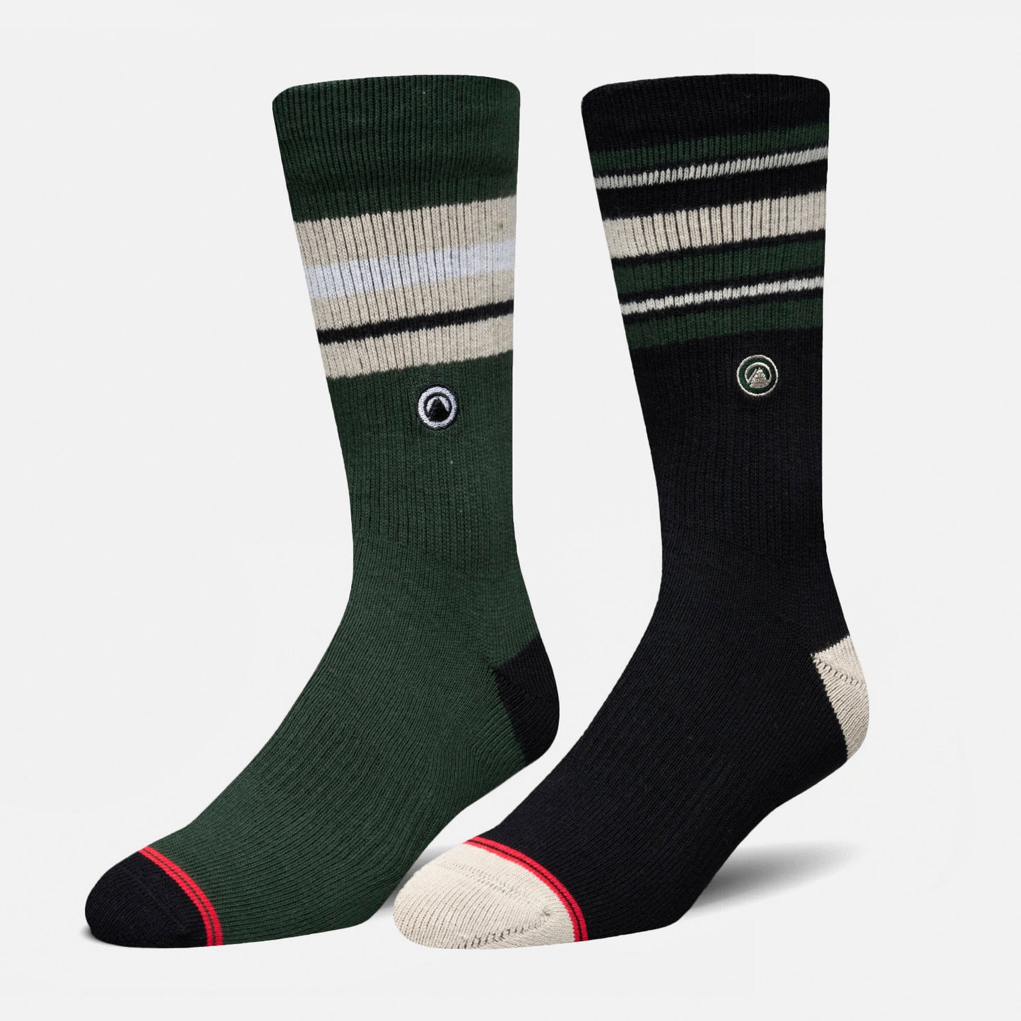 Calcetines Hombre Duo Travel Walk Classic Verde Militar Negro Verde Militar Lippi