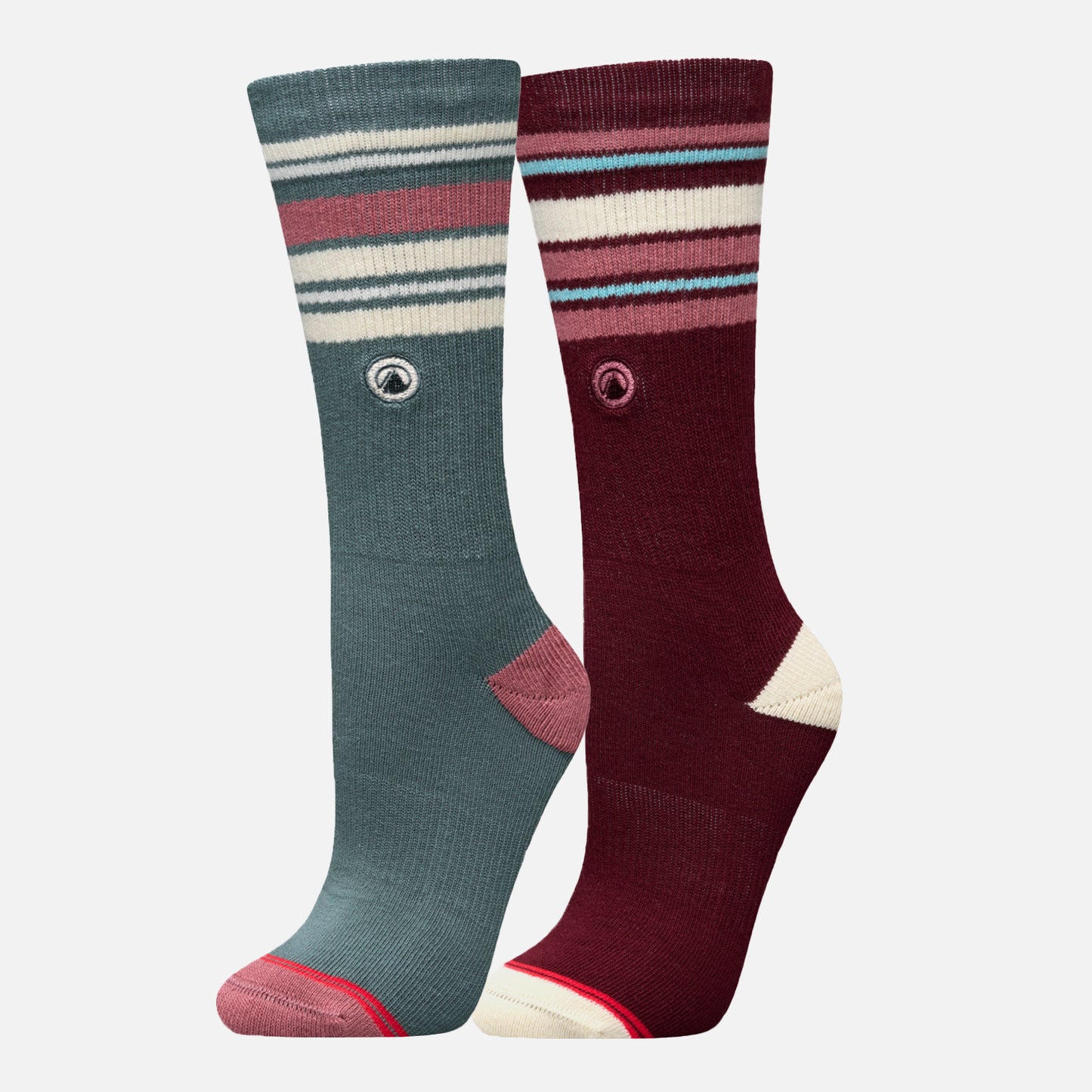 Calcetines Mujer Duo Travel Walk Classic Vino Petroleo Oscuro Lippi