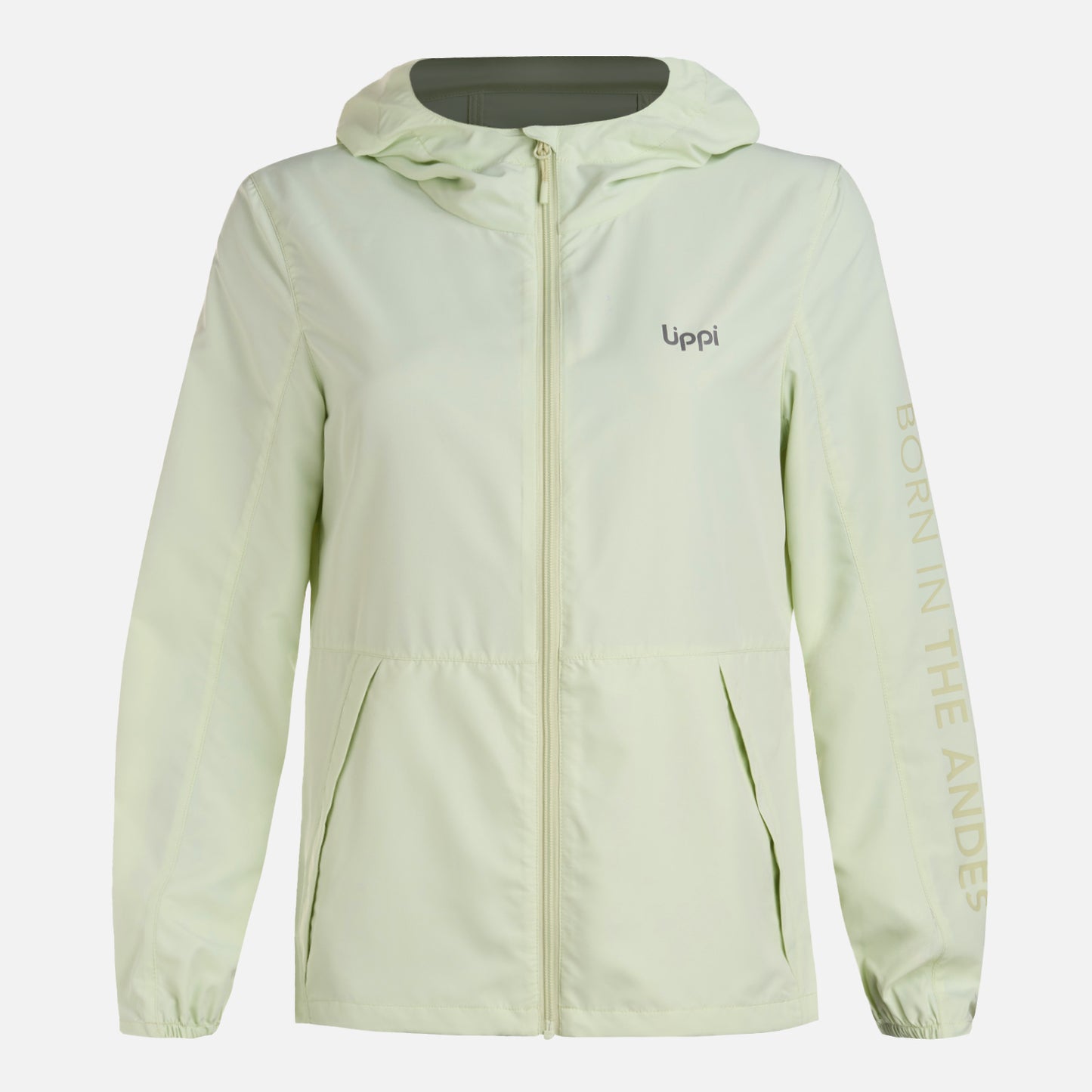 Chaqueta Mujer Nightfall Windbreaker Hoody Jacket Gris Claro / Verde Agua Lippi