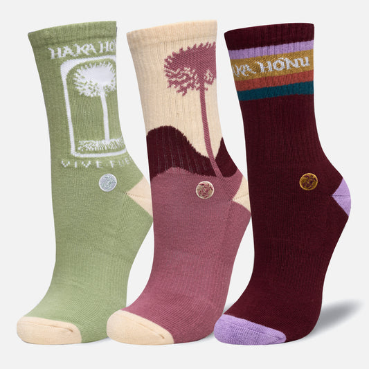 Calcetines Mujer Las Tres Puntas Pack Medio Multicolor Haka Honu