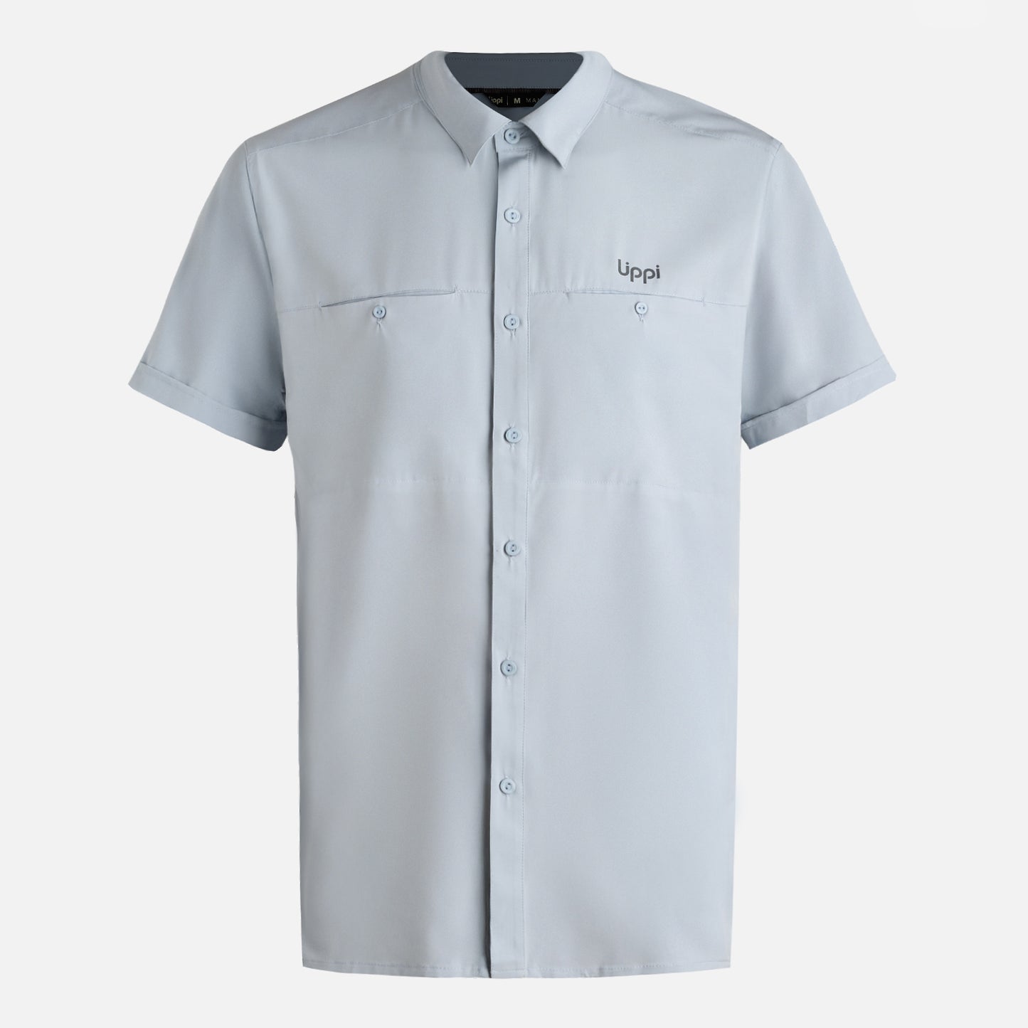 Camisa Hombre Wallace Short Sleeve Q-Dry Shirt Celeste Oscuro Lippi