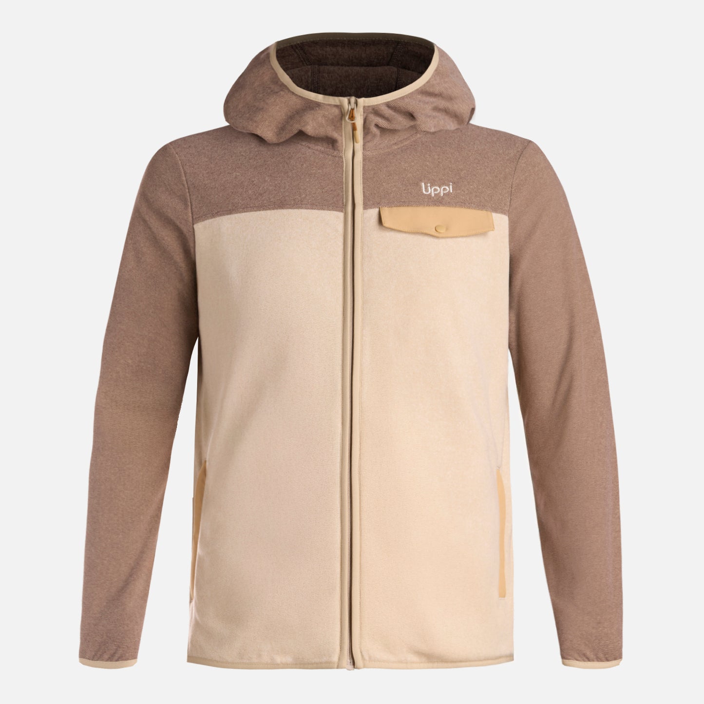 Polar Hombre Fireplace Full Zip Hoody Sweatshirt Beige Lippi