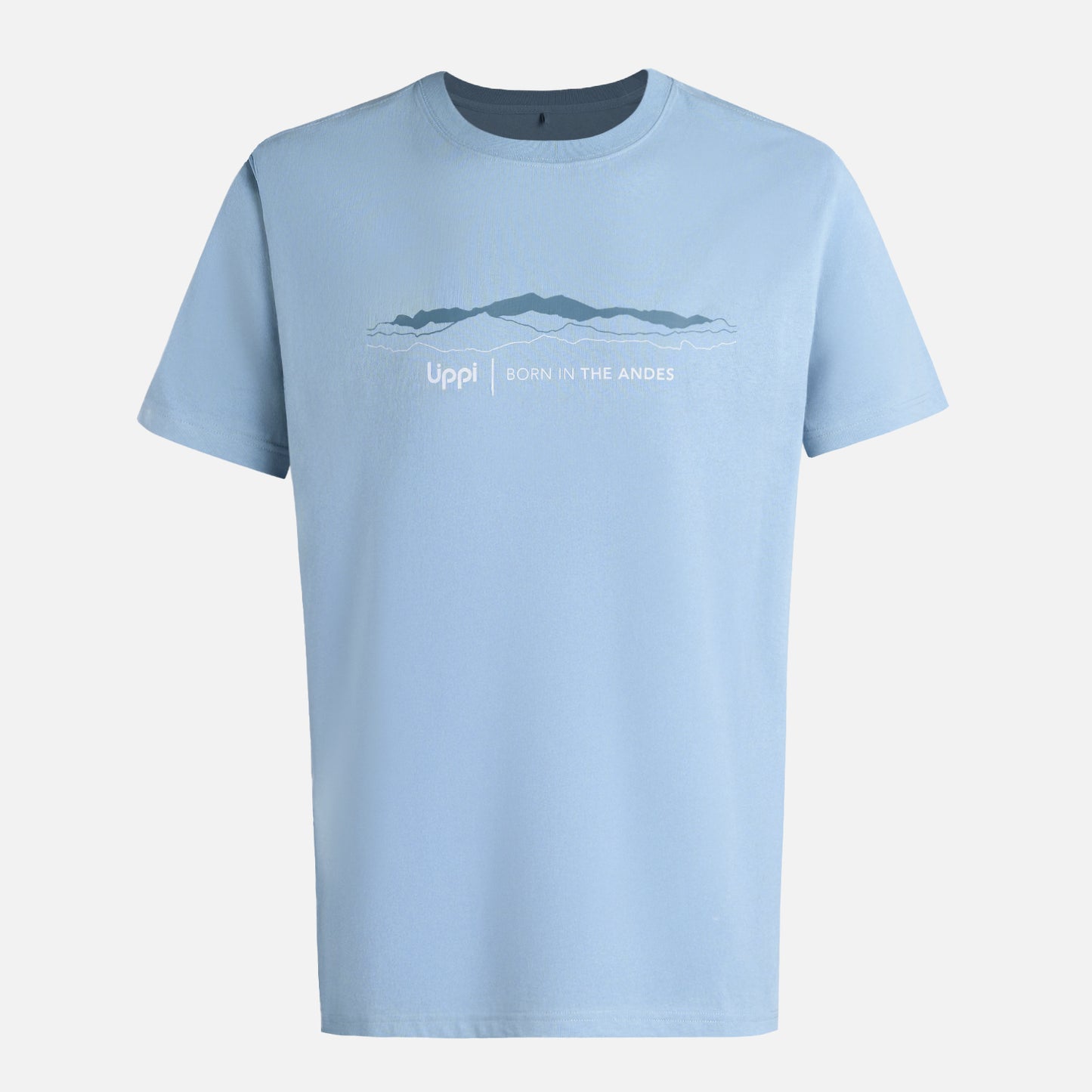 Polera Hombre Logo Lippi Front Print T-Shirt Azul Piedra Lippi