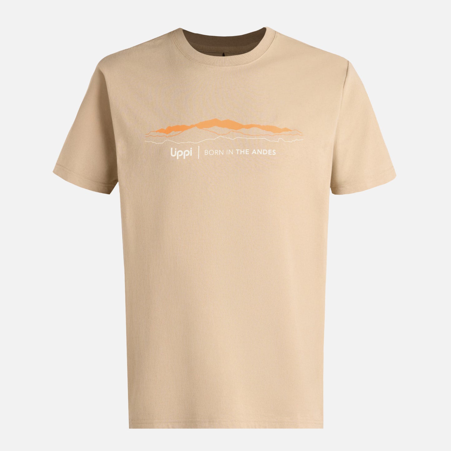 Polera Hombre Logo Lippi Front Print T-Shirt Beige Lippi