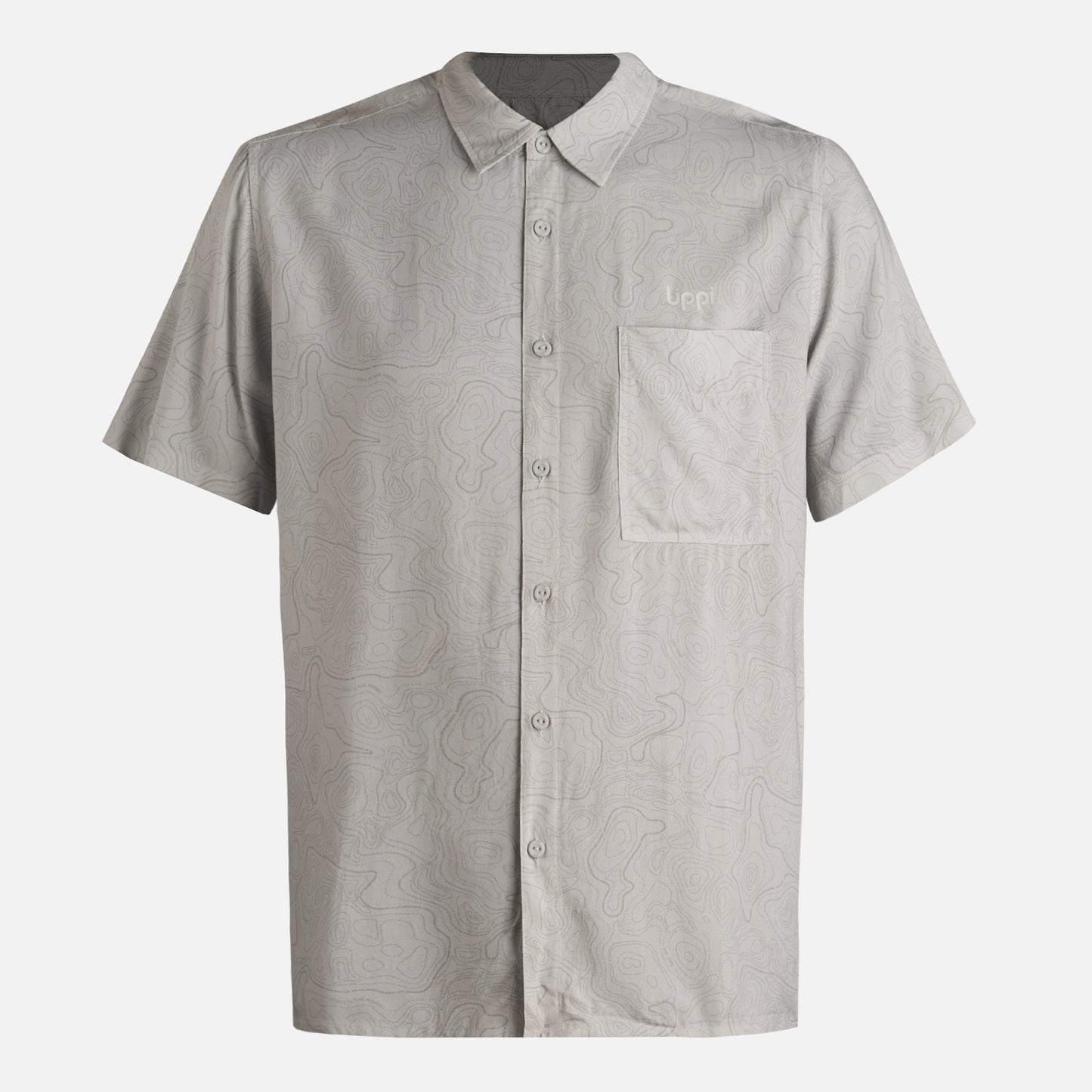 Camisa Hombre SeaSide Short Sleeve Shirt Print Gris Claro Lippi