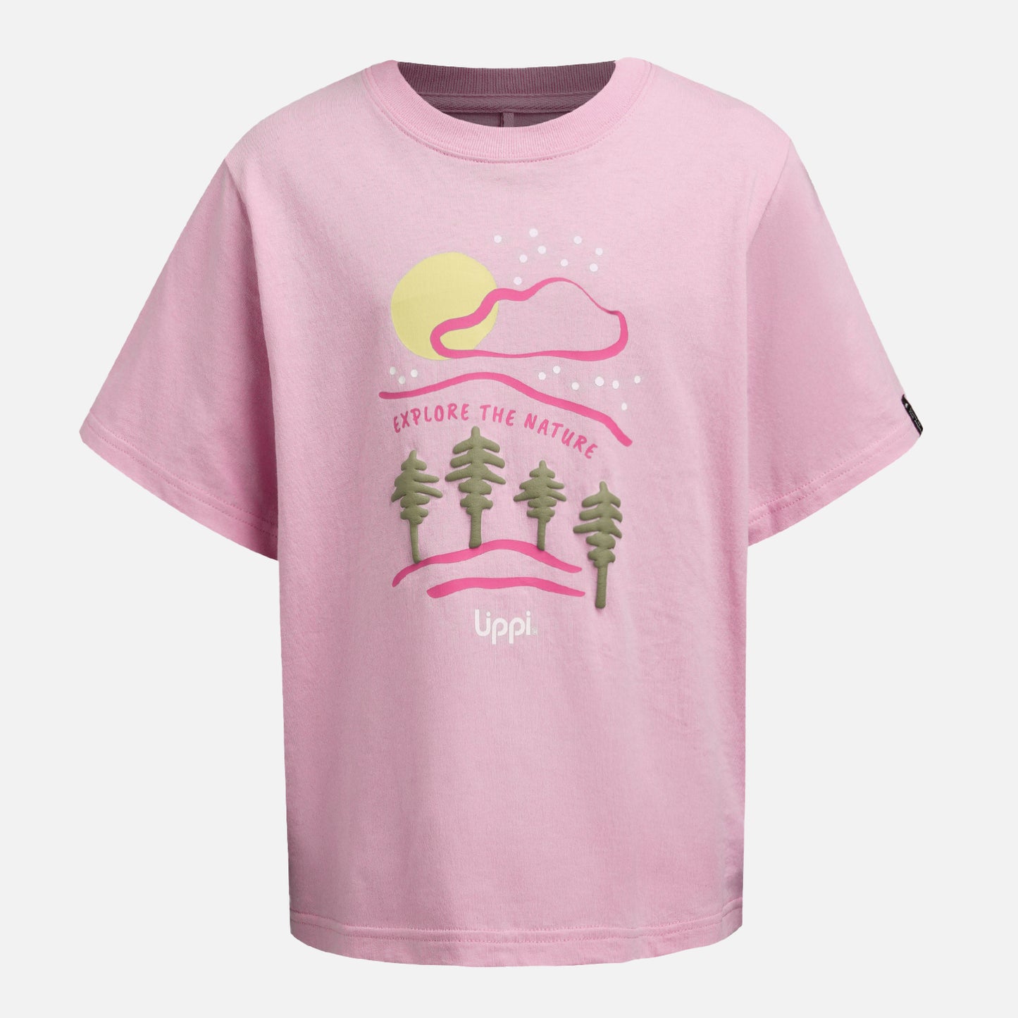 Polera Niña Explore Oversize T-Shirt Rosa Lippi